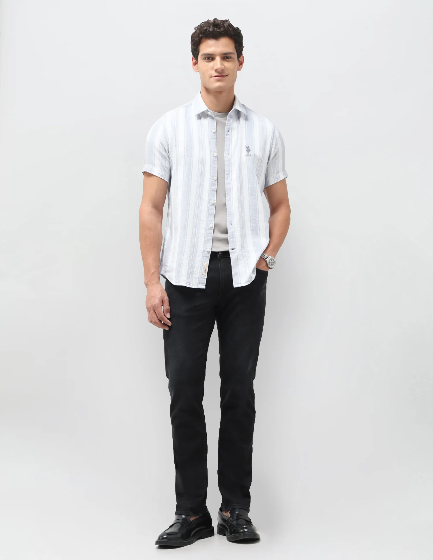 Dobby Vertical Striped Shirt - Image 3