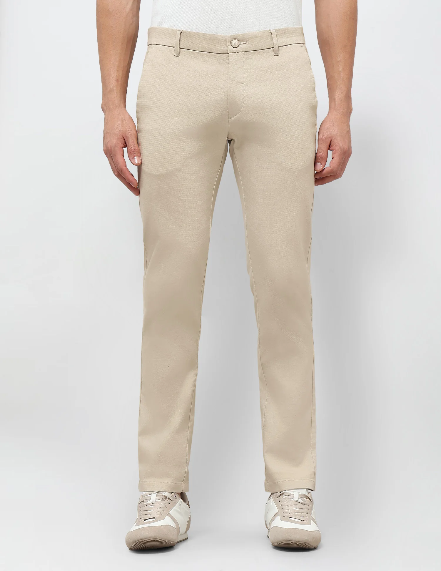 Dobby Weave Slim Fit Trousers - Image 6