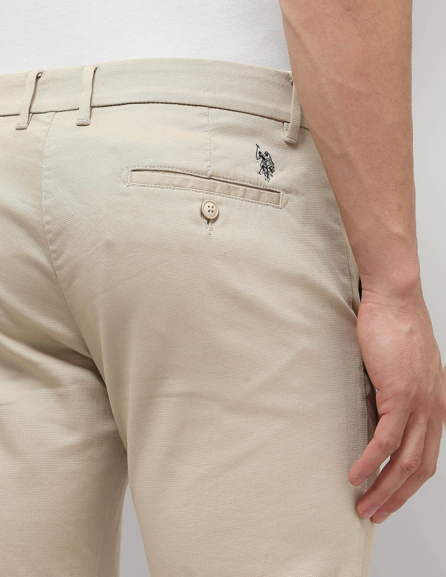 Dobby Weave Slim Fit Trousers - Image 8