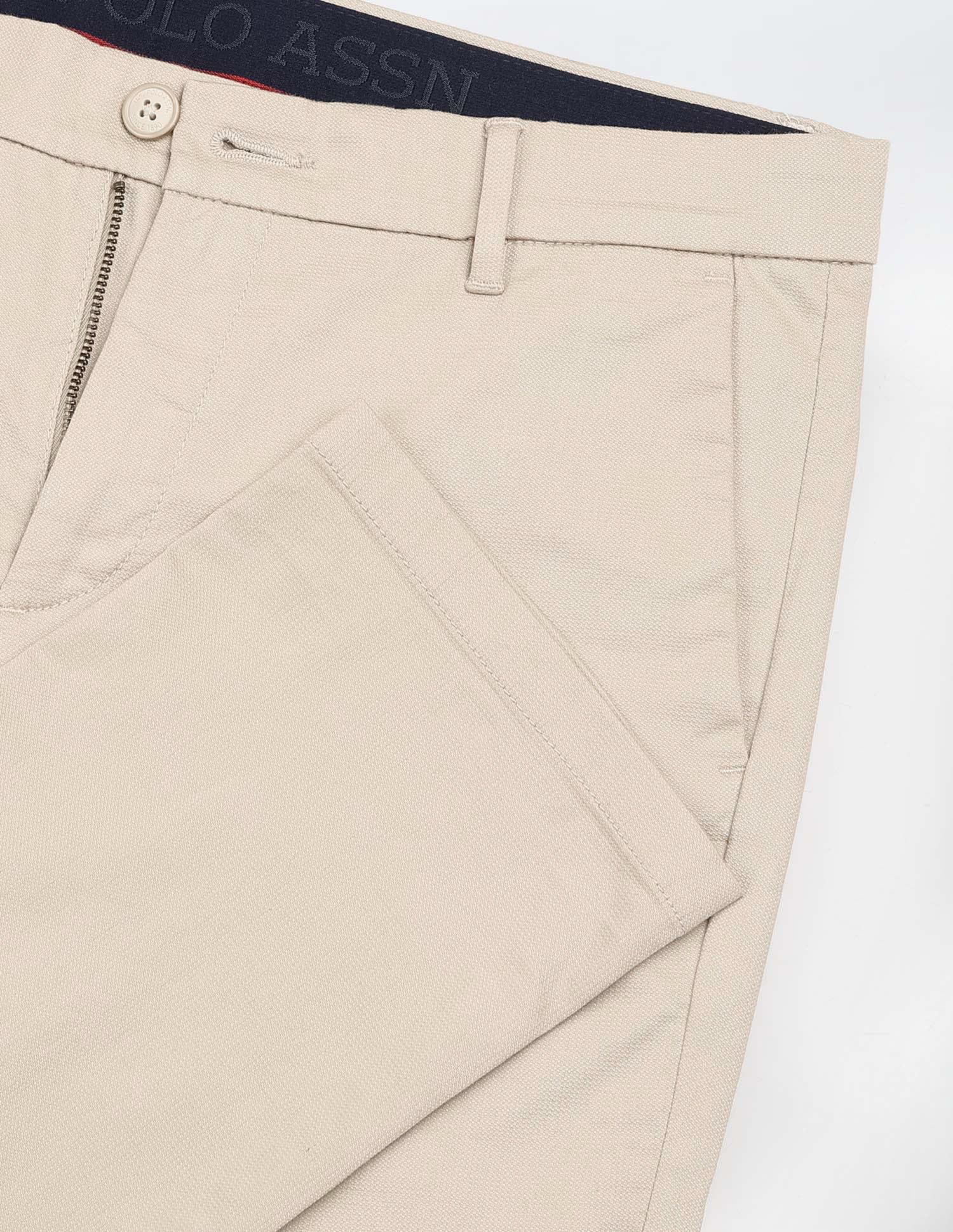 Dobby Weave Slim Fit Trousers - Image 9