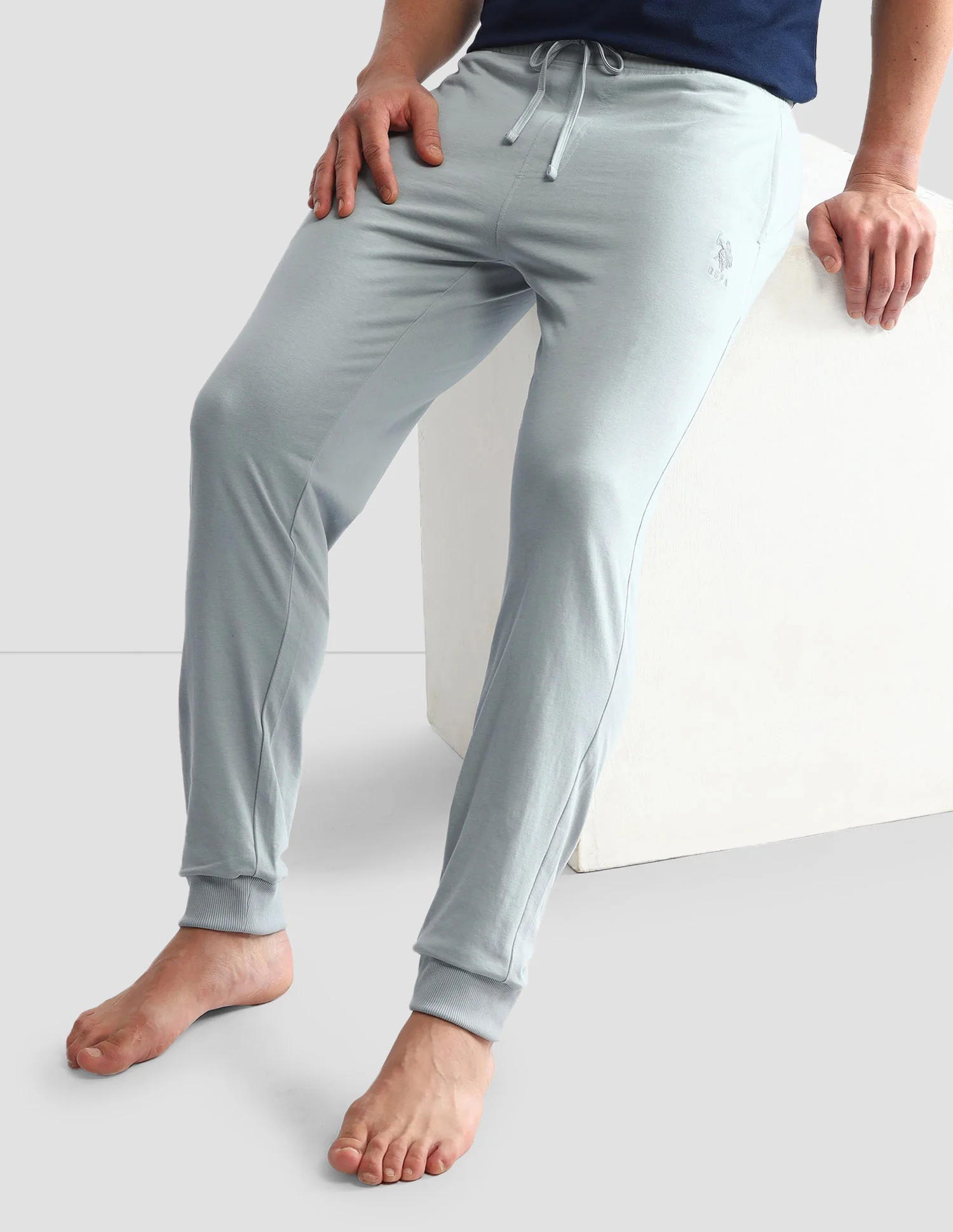 Drawstring Waist Mid-Rise Solid OJ007 Joggers