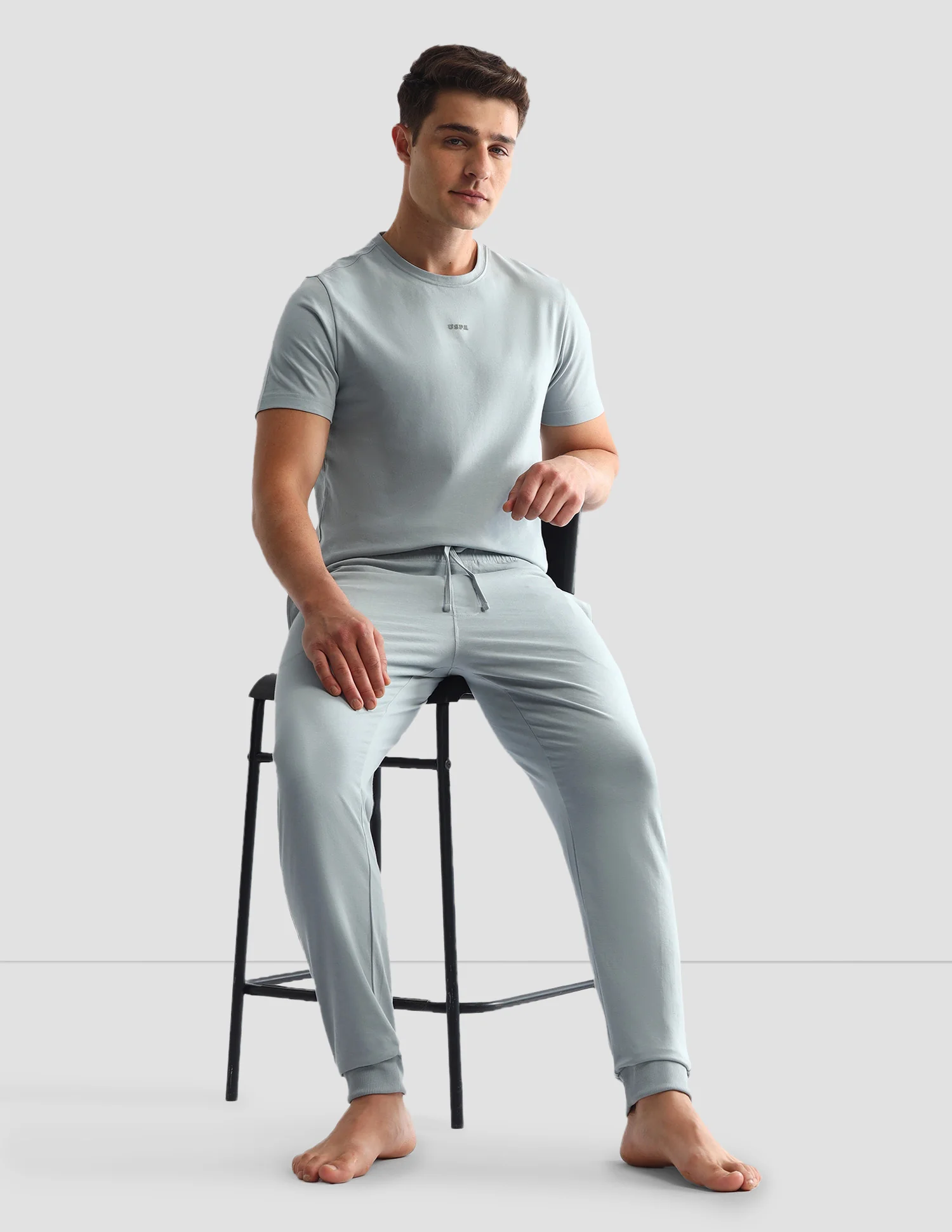 Drawstring Waist Mid-Rise Solid OJ007 Joggers - Image 4