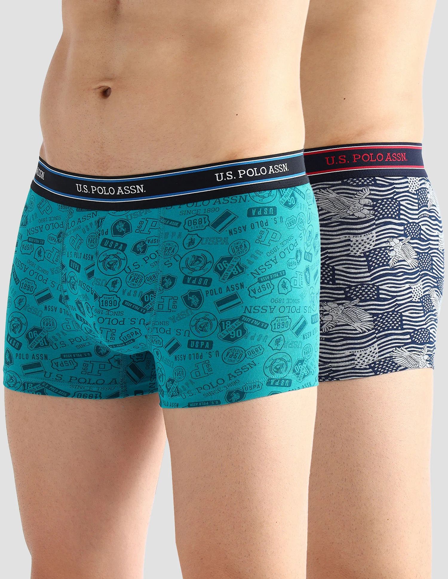 Elasticized Waist Printed I616 Trunks - Pack Of 2 - Image 7