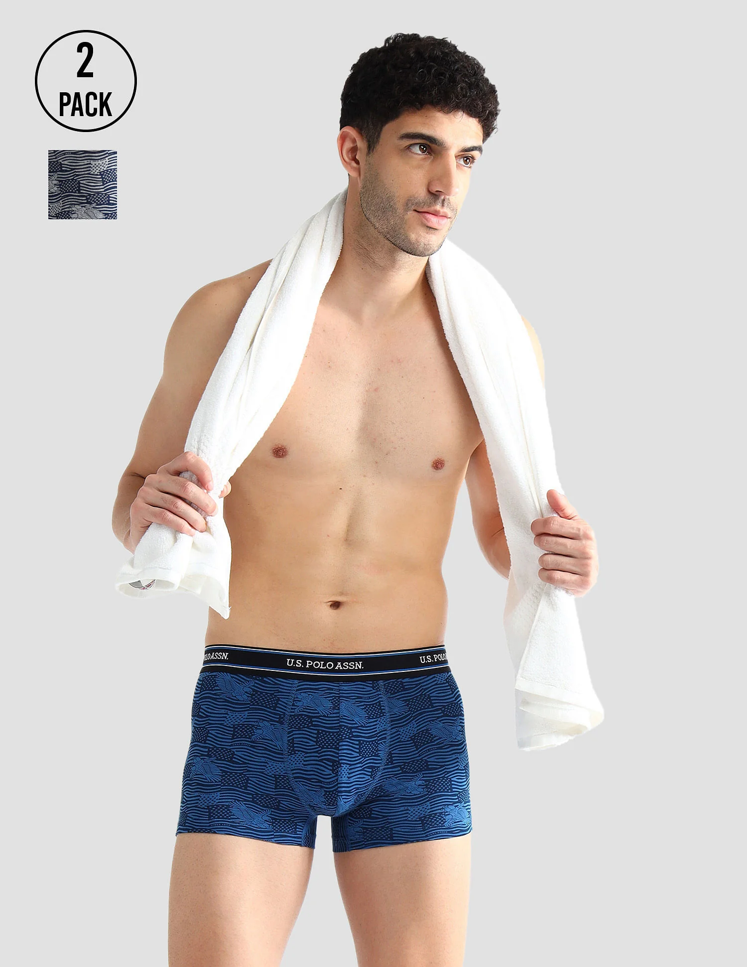 Elasticized Waist Printed I616 Trunks - Pack Of 2