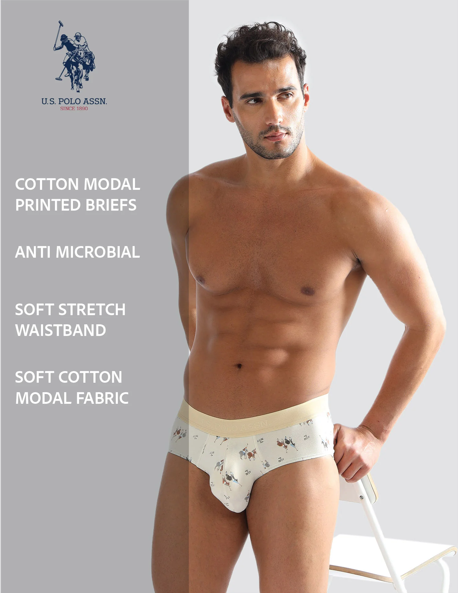 Elasticized Waist Printed PB005 Briefs - Pack of 1 - Image 8