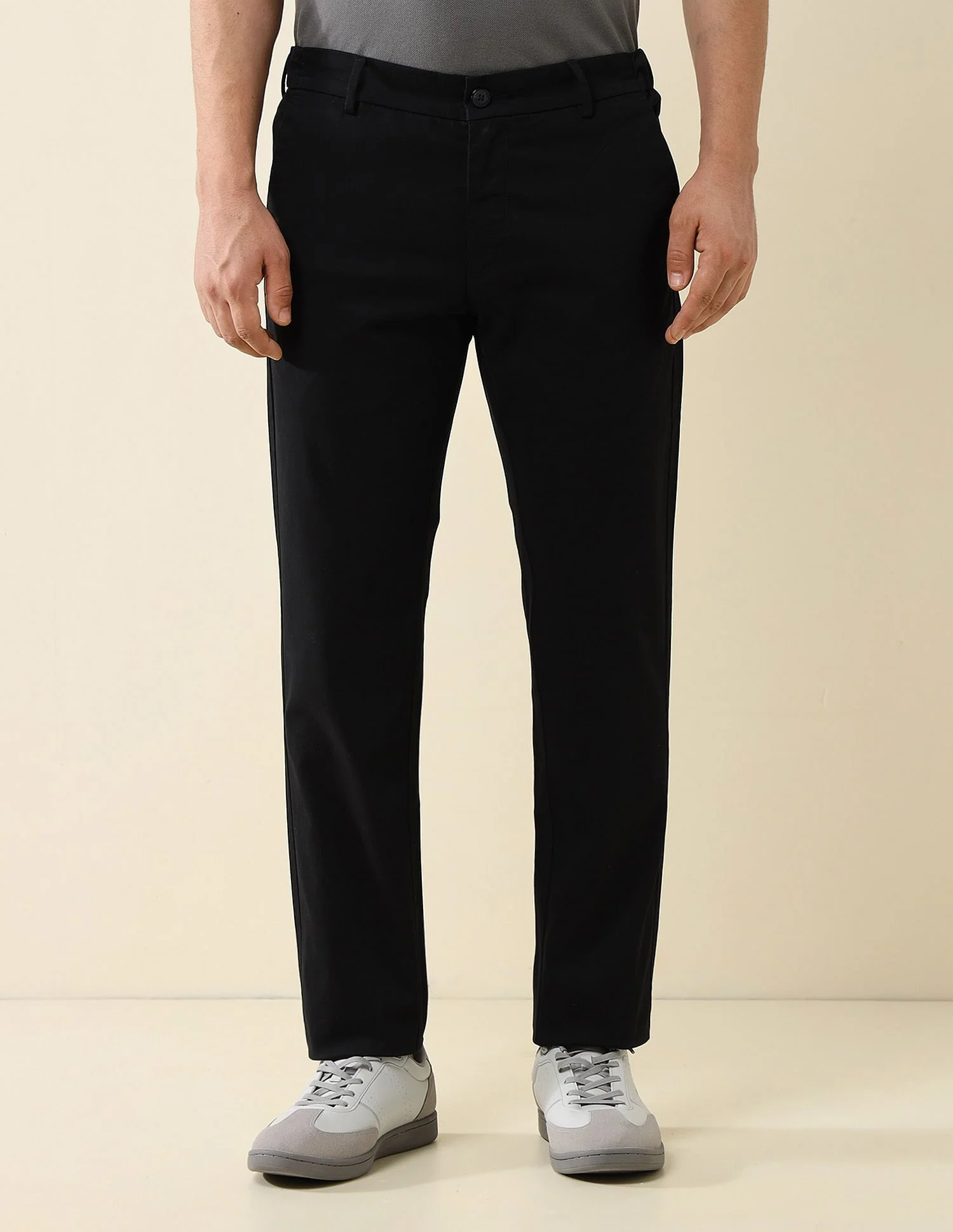 Elasticized Waist Slim Fit Trousers - Image 6