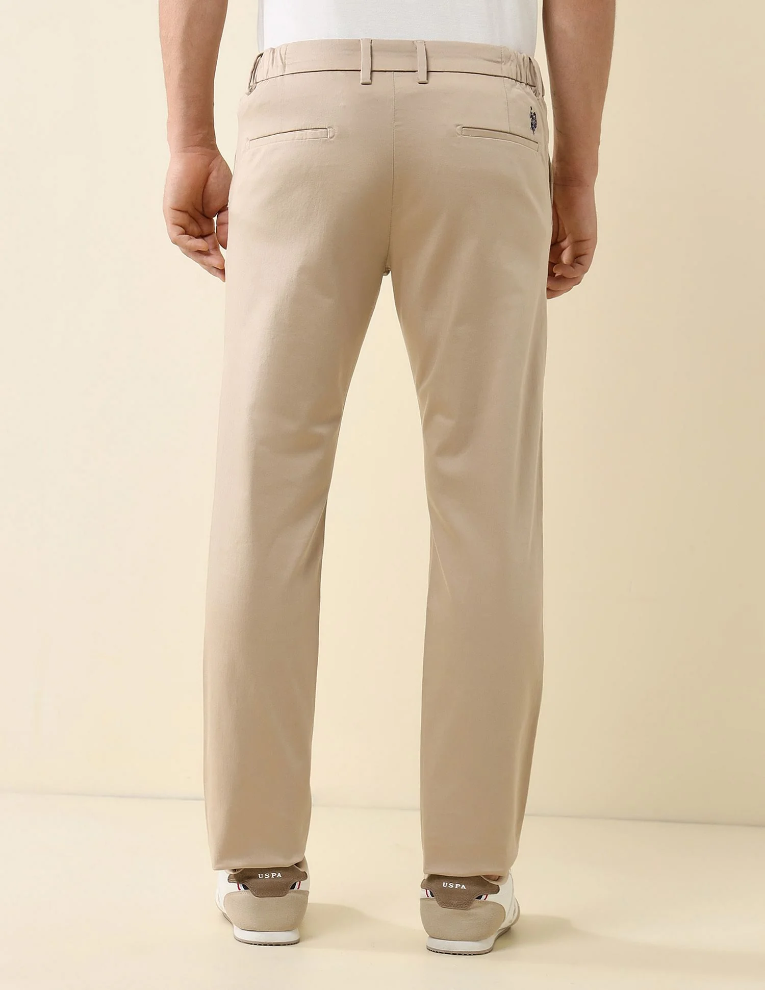 Elasticized Waist Slim Fit Trousers - Image 5