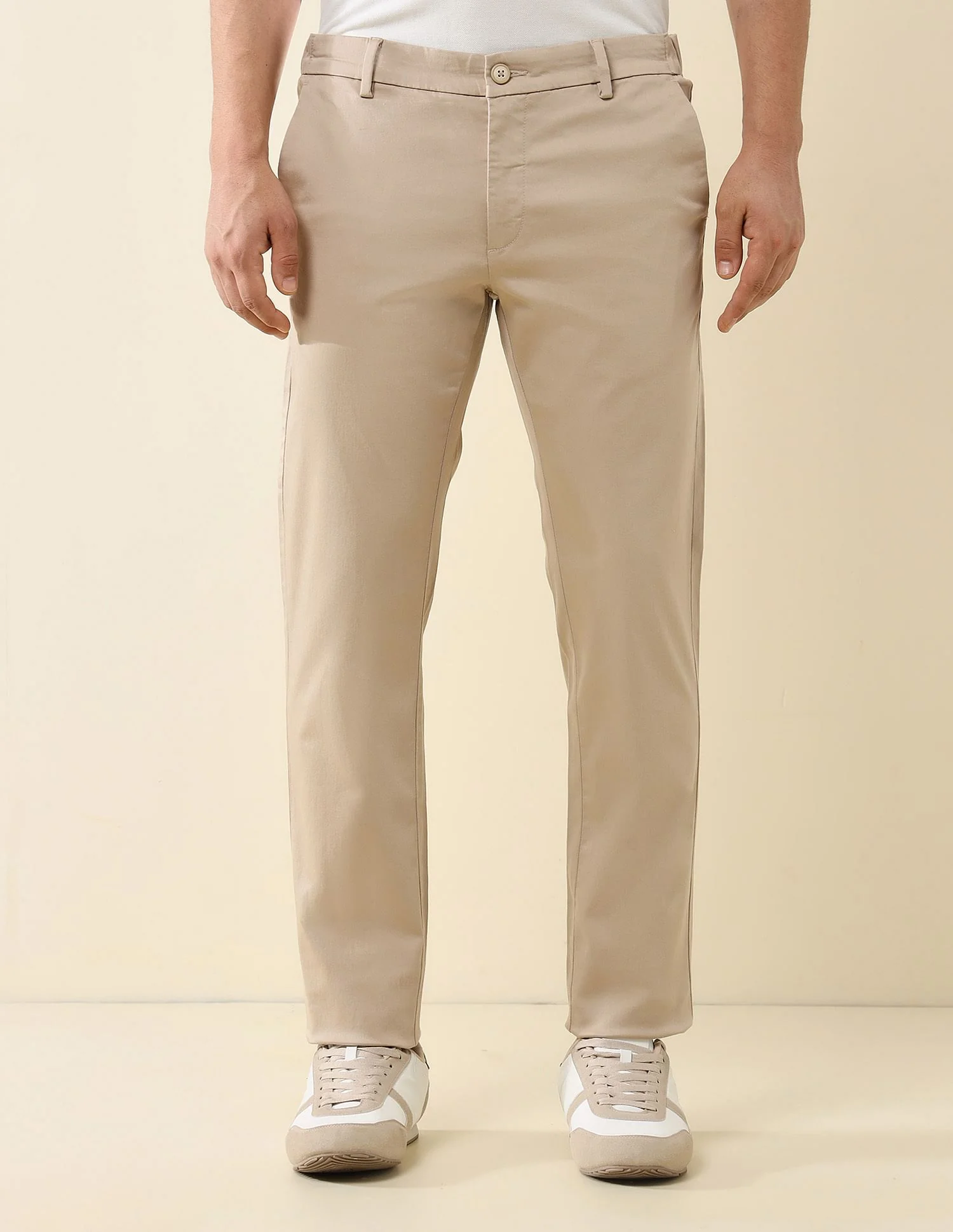 Elasticized Waist Slim Fit Trousers - Image 6