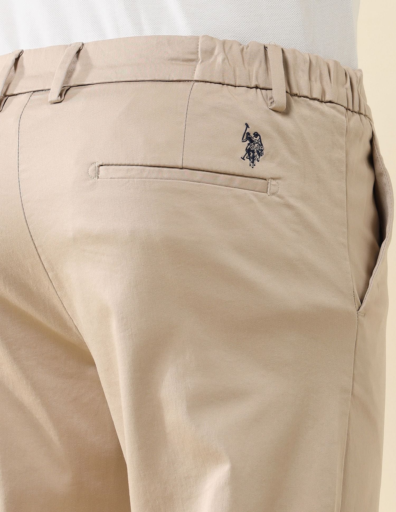 Elasticized Waist Slim Fit Trousers - Image 8