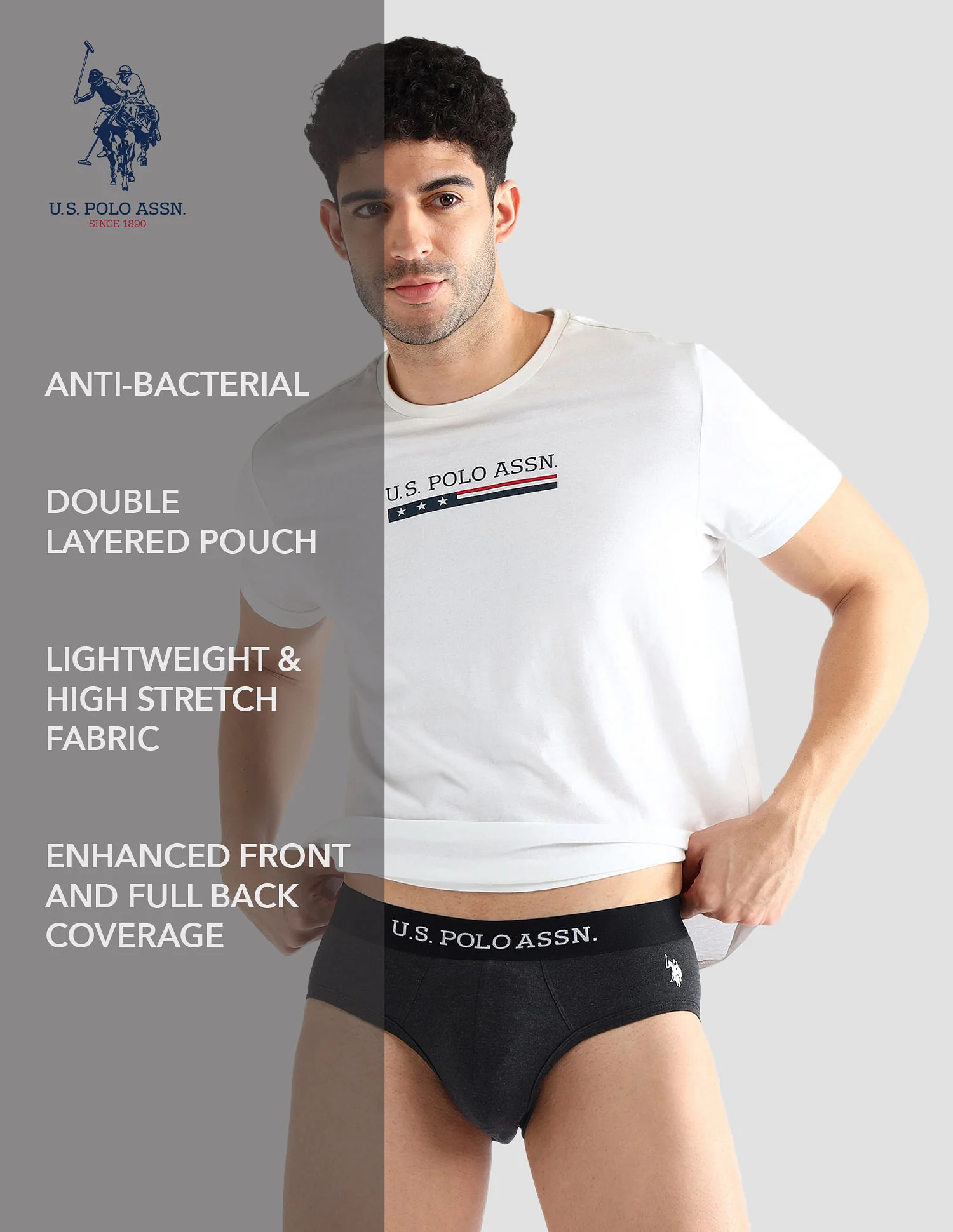 Elasticized Waist Solid OEB13 Briefs - Pack Of 3 - Image 12