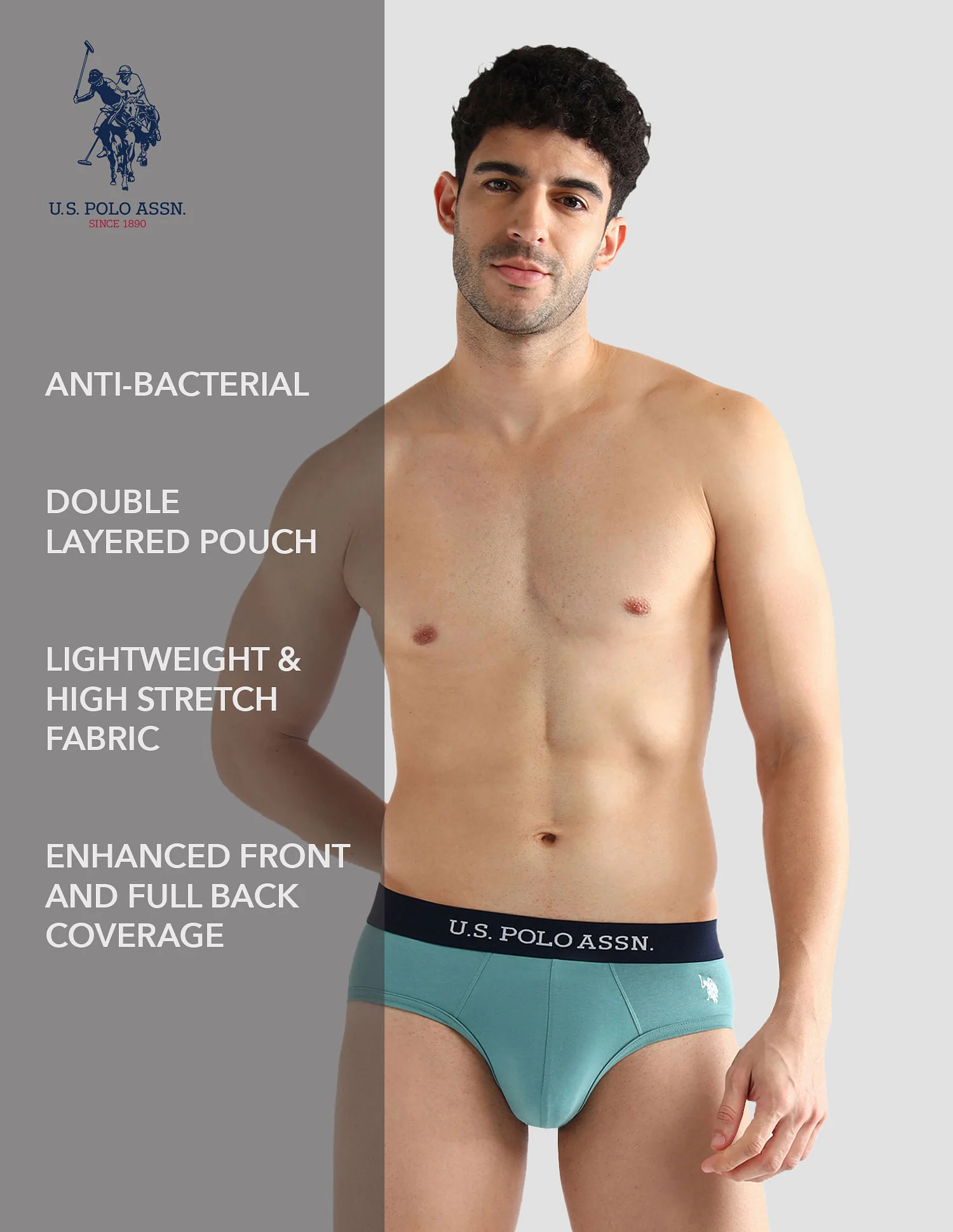 Elasticized Waist Solid OEB13 Briefs - Pack Of 3 - Image 12
