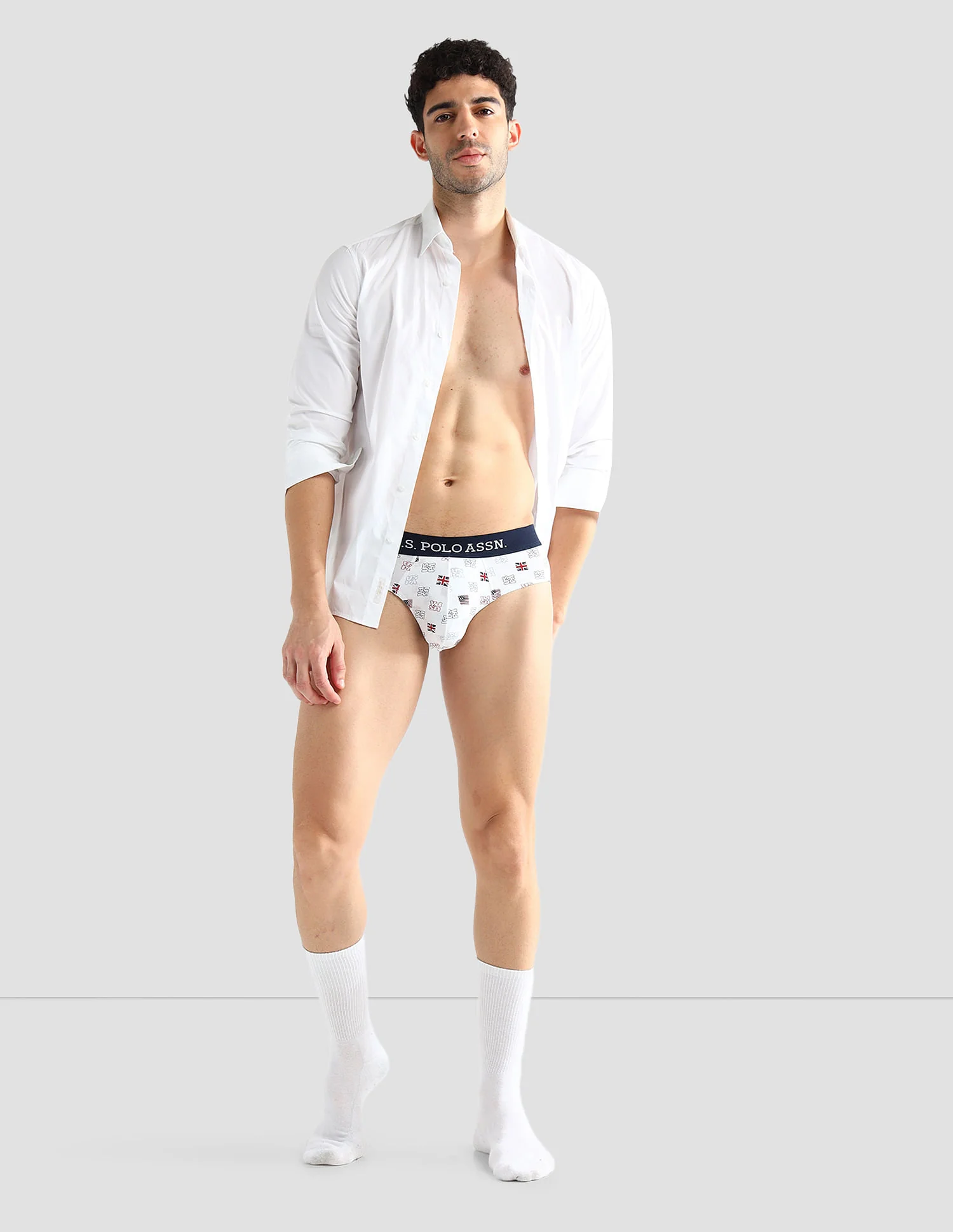 Elasticized Waist Solid OEB14 Briefs - Pack Of 3 - Image 5