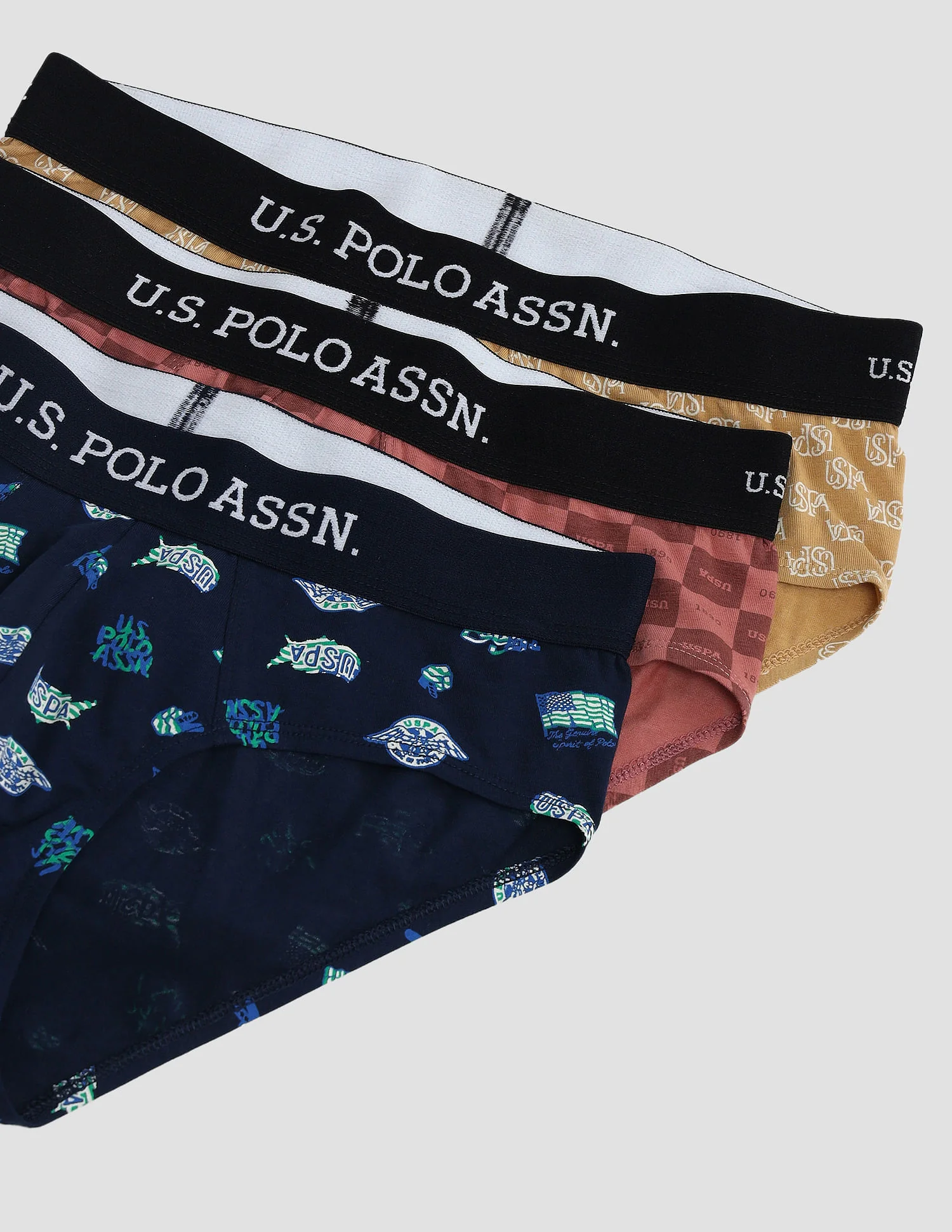 Elasticized Waist Solid OEB14 Briefs - Pack Of 3 - Image 2