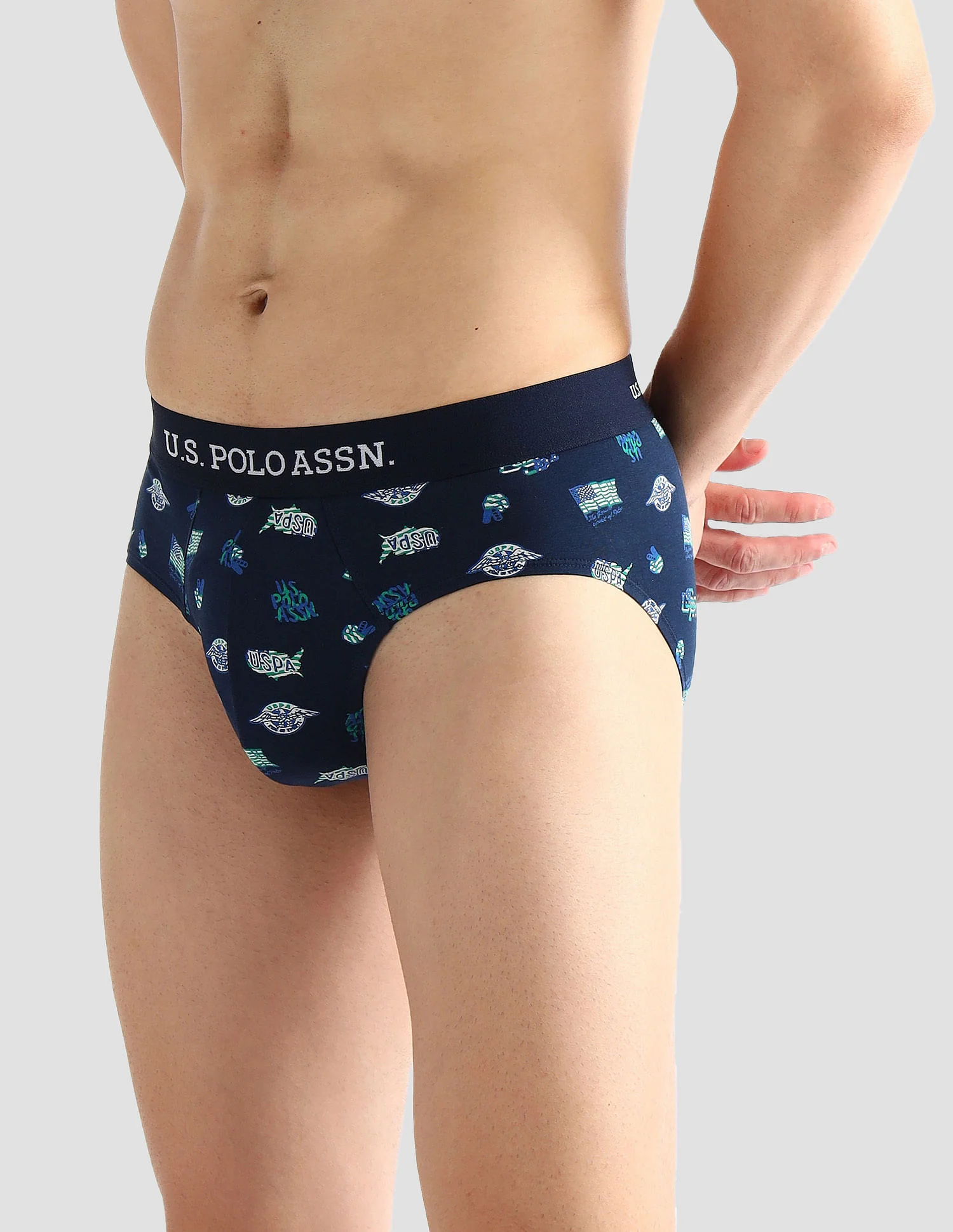 Elasticized Waist Solid OEB14 Briefs - Pack Of 3 - Image 6