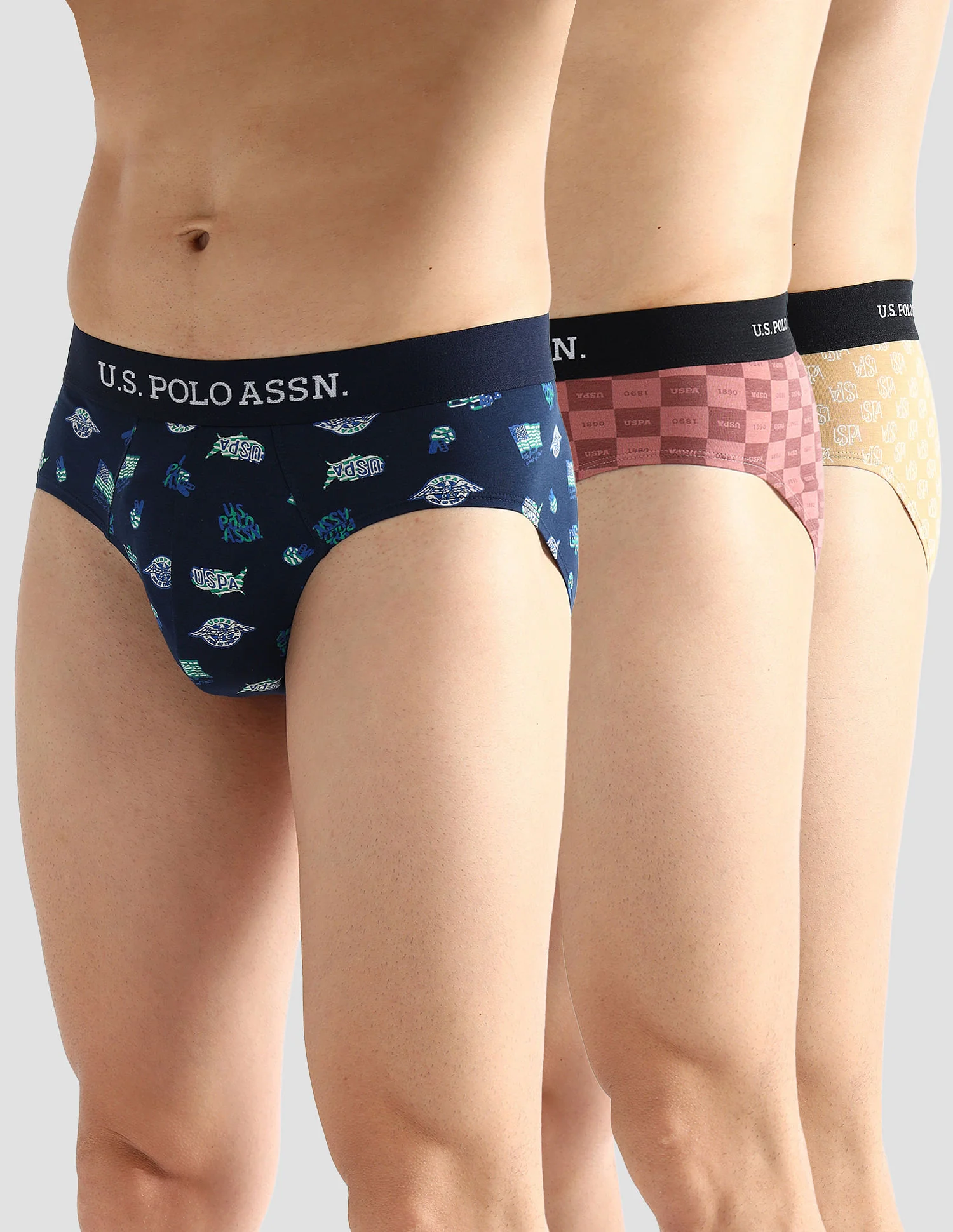 Elasticized Waist Solid OEB14 Briefs - Pack Of 3 - Image 7