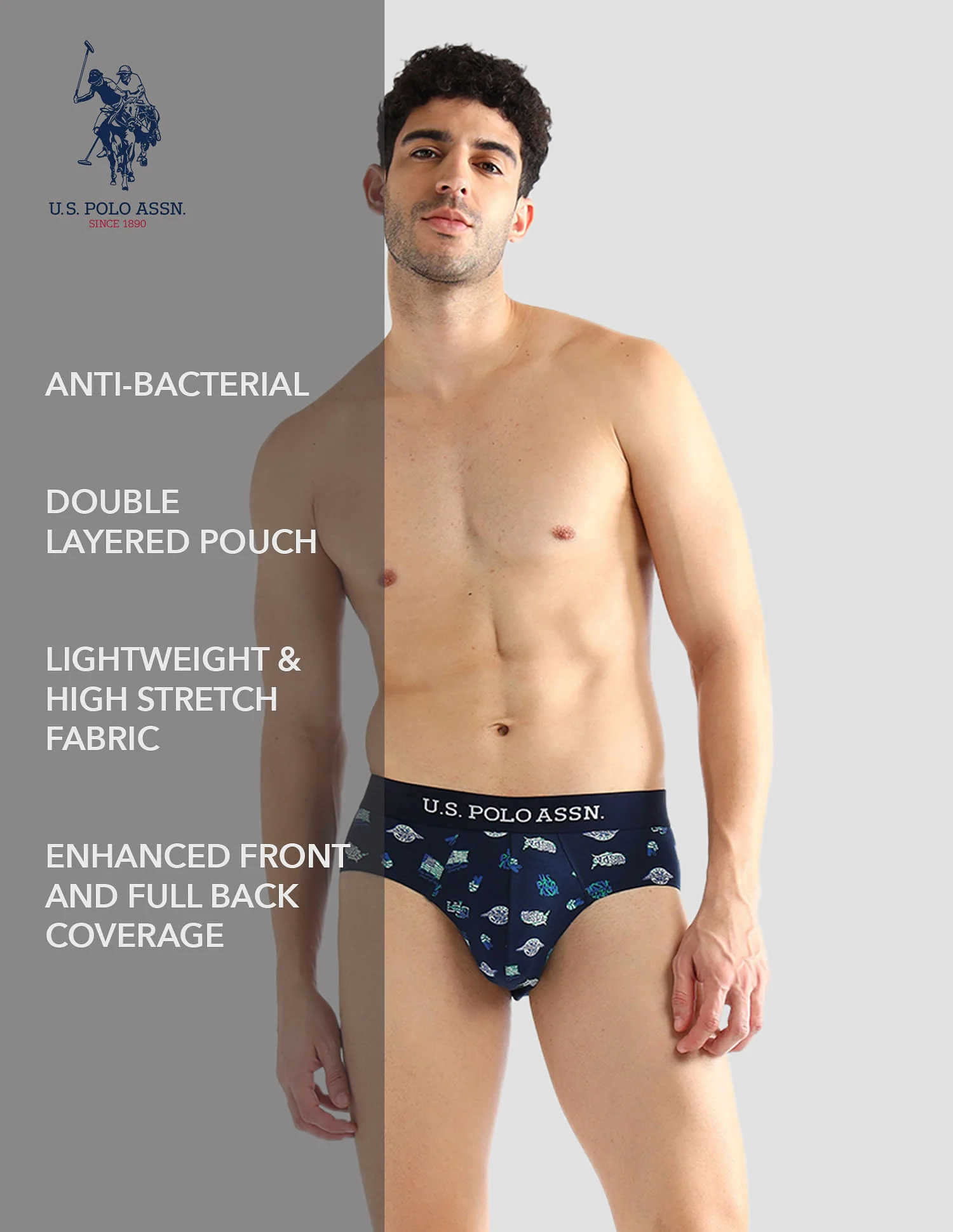 Elasticized Waist Solid OEB14 Briefs - Pack Of 3 - Image 12