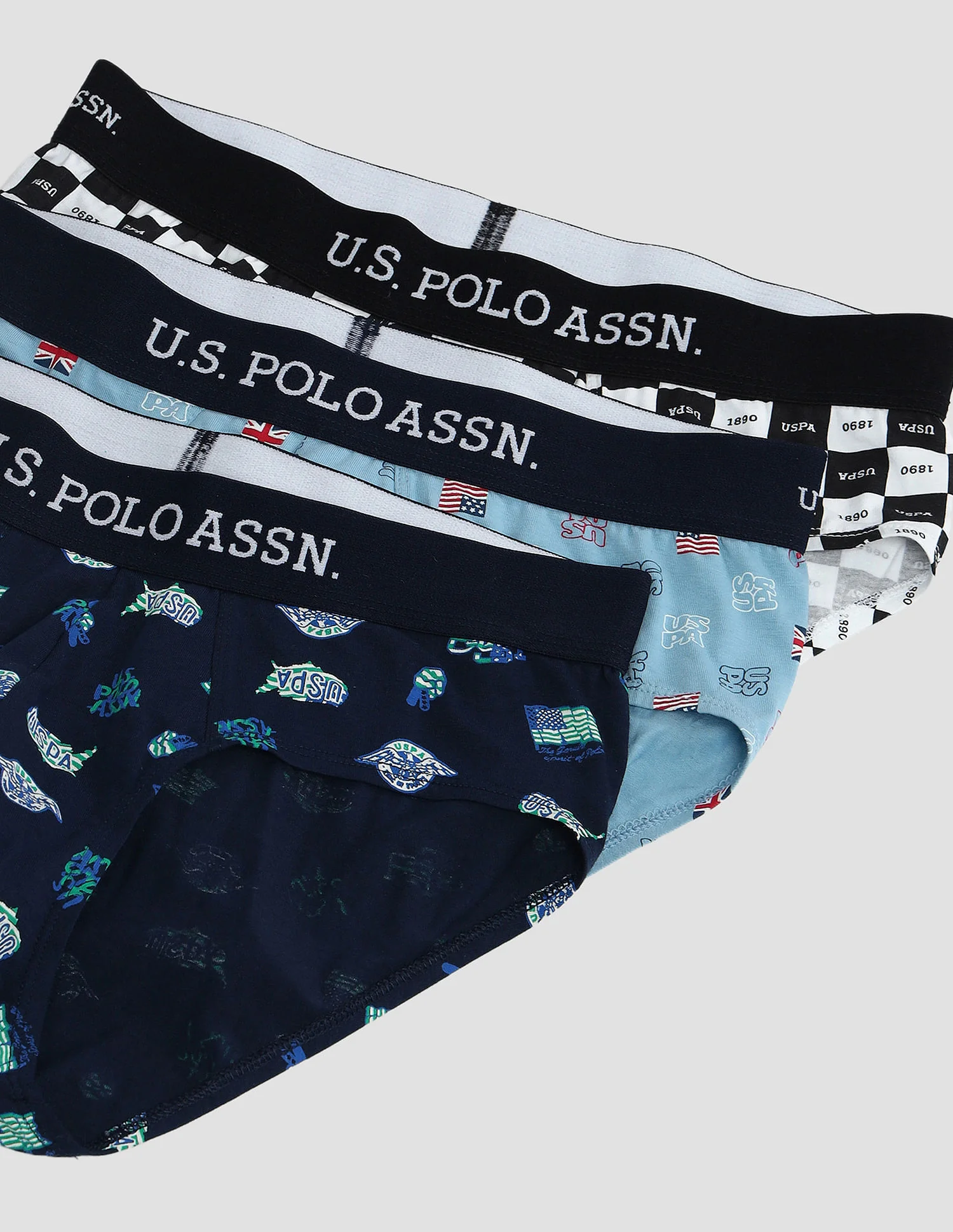Elasticized Waist Solid OEB14 Briefs - Pack Of 3 - Image 2