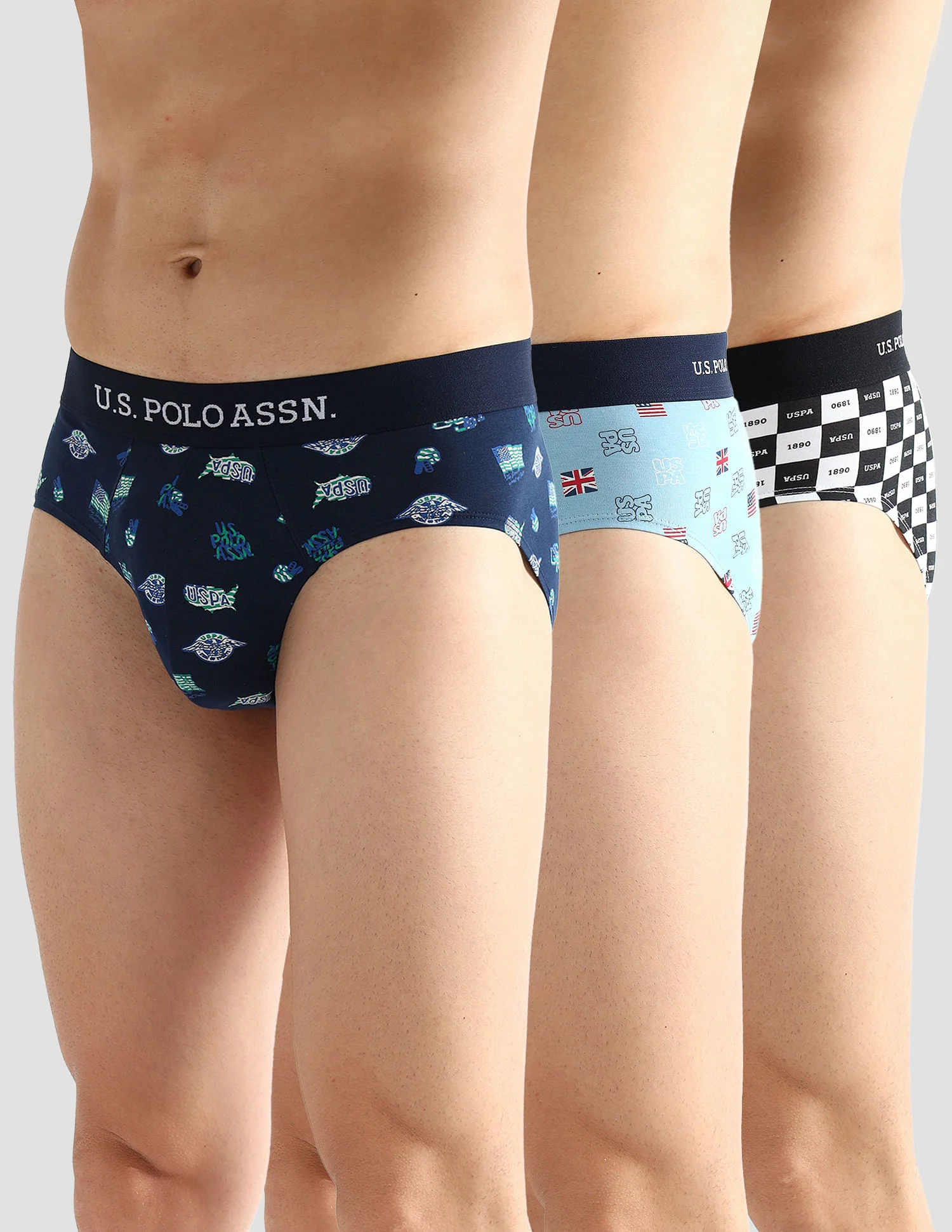 Elasticized Waist Solid OEB14 Briefs - Pack Of 3 - Image 7