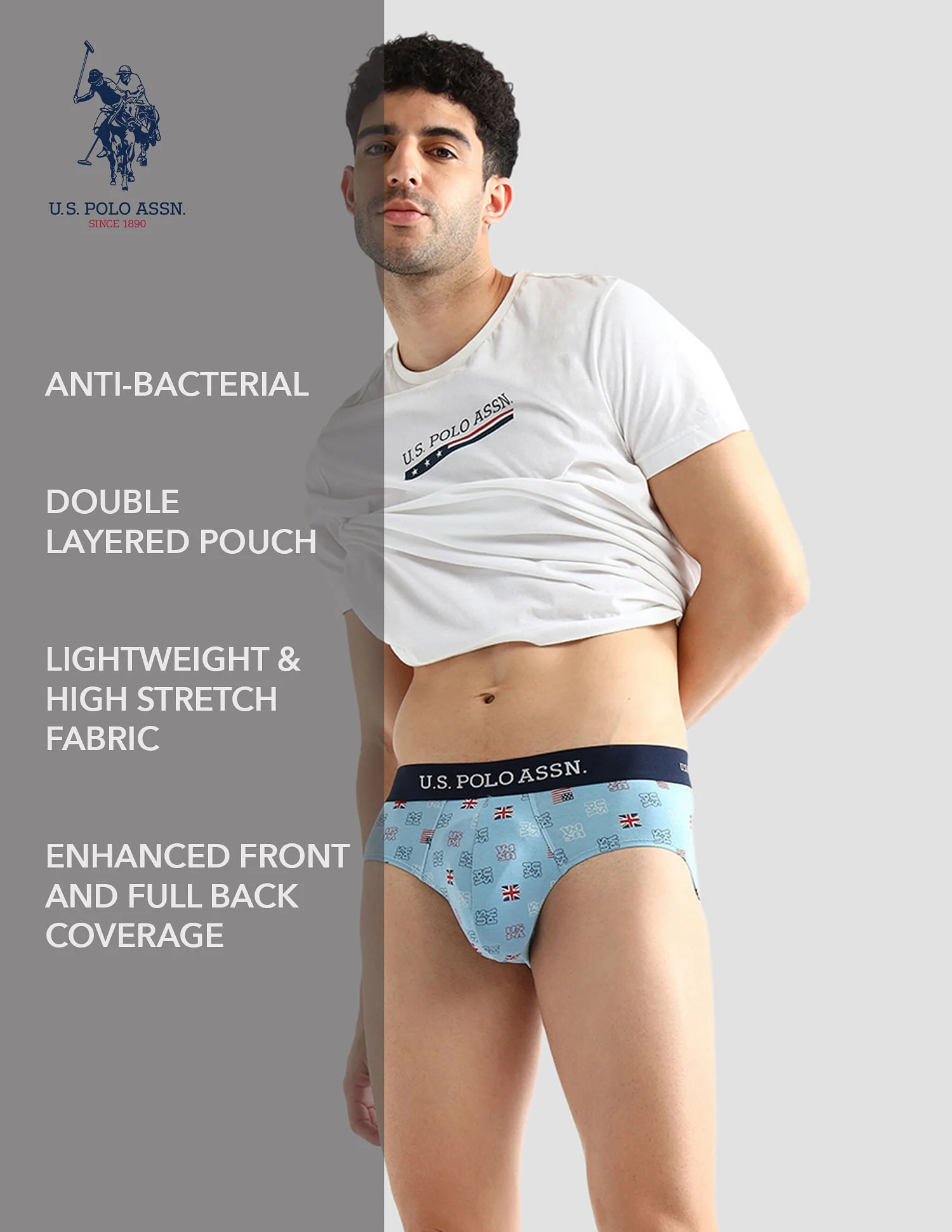 Elasticized Waist Solid OEB14 Briefs - Pack Of 3 - Image 12