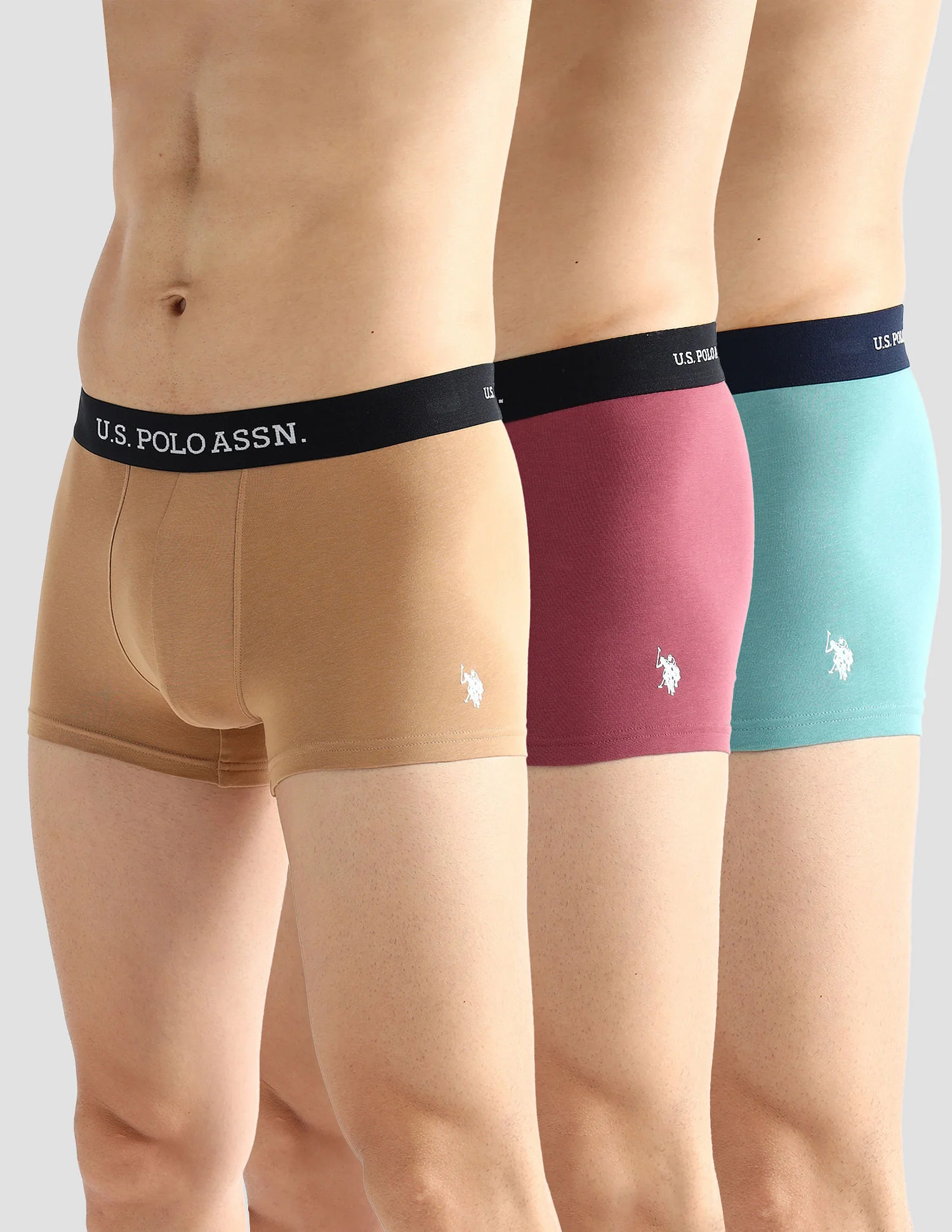 Elasticized Waist Solid OET13 Trunks - Pack Of 3 - Image 7
