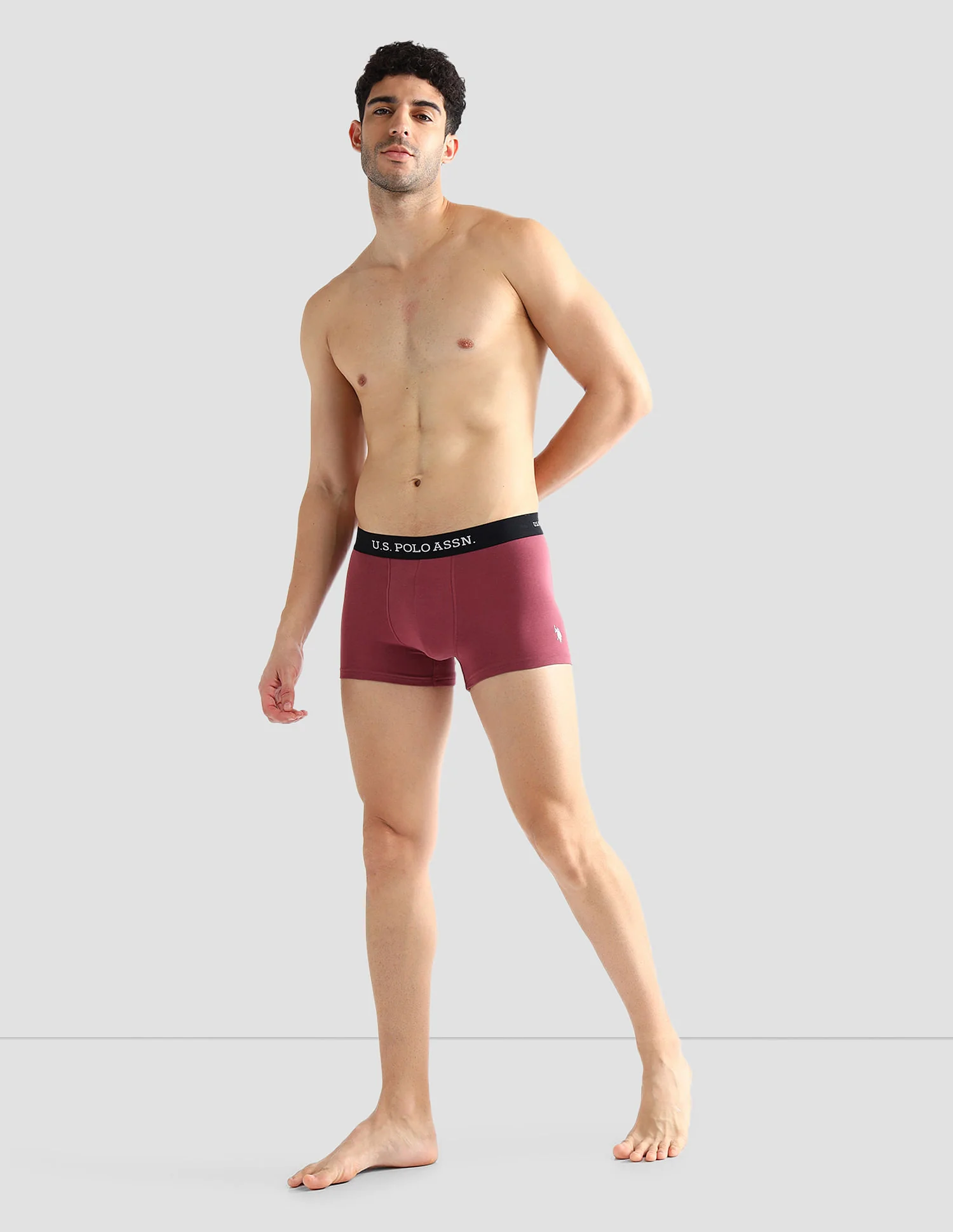 Elasticized Waist Solid OET13 Trunks - Pack Of 3 - Image 3