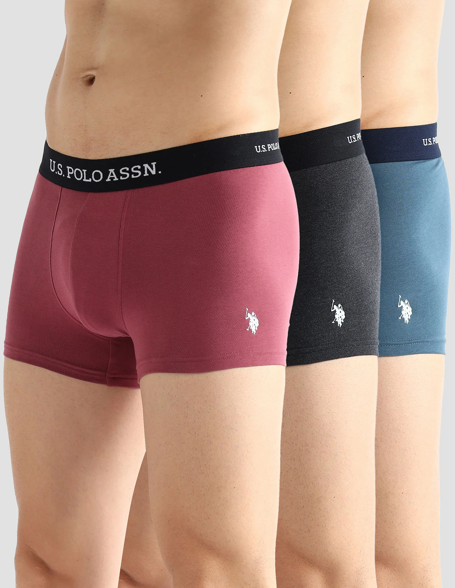 Elasticized Waist Solid OET13 Trunks - Pack Of 3 - Image 7