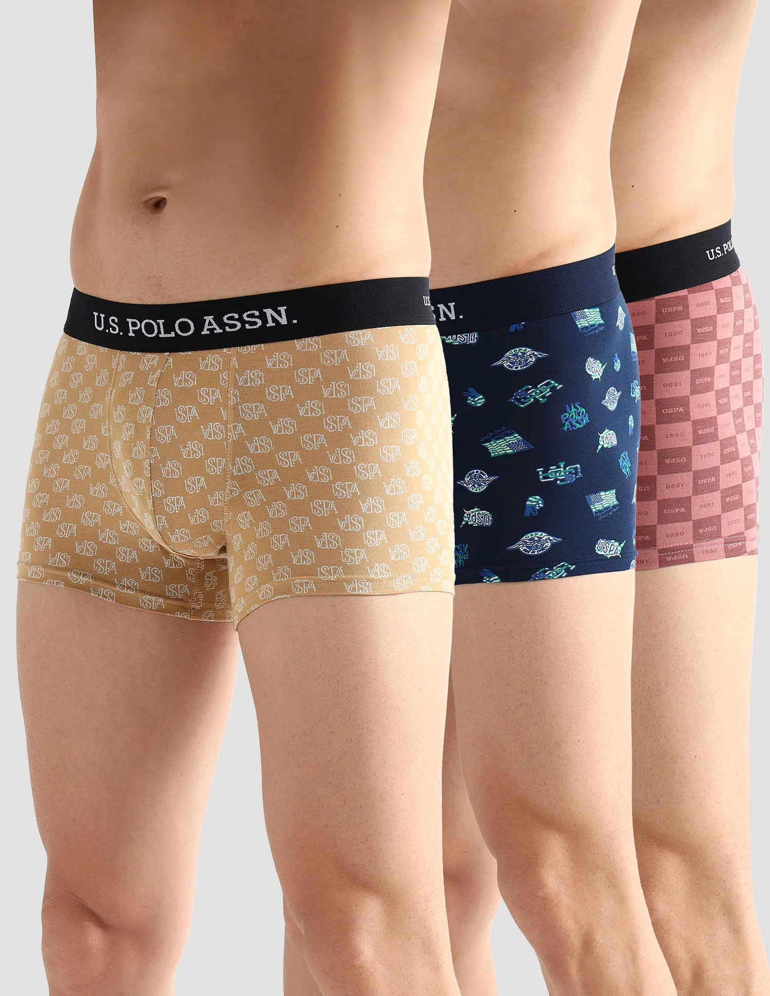 Elasticized Waist Solid OET14 Trunks - Pack Of 3 - Image 7