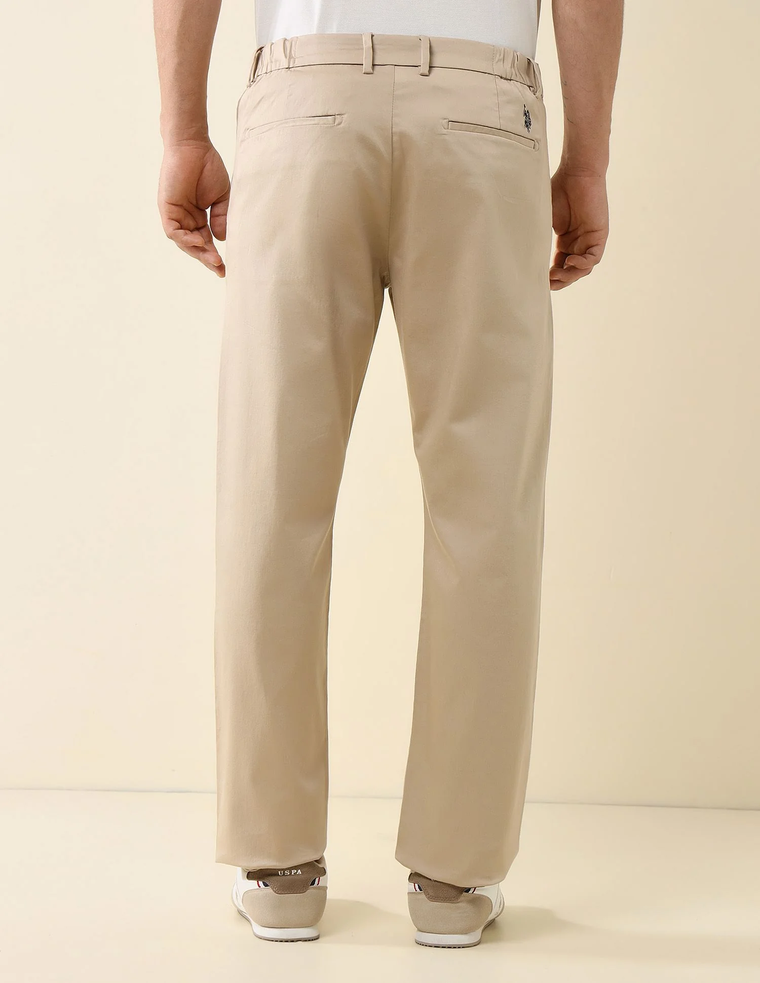 Elasticized Waist Straight Fit Trousers - Image 5