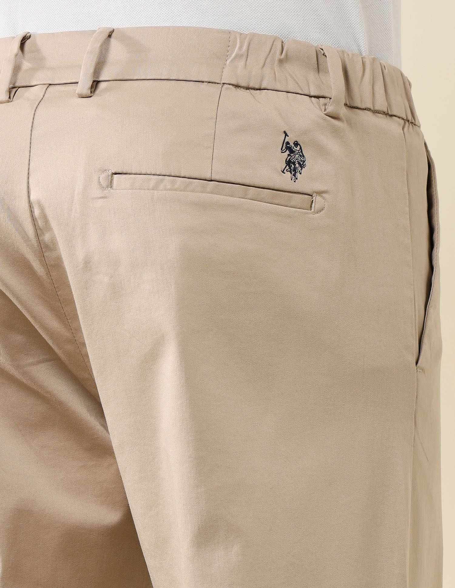 Elasticized Waist Straight Fit Trousers - Image 8