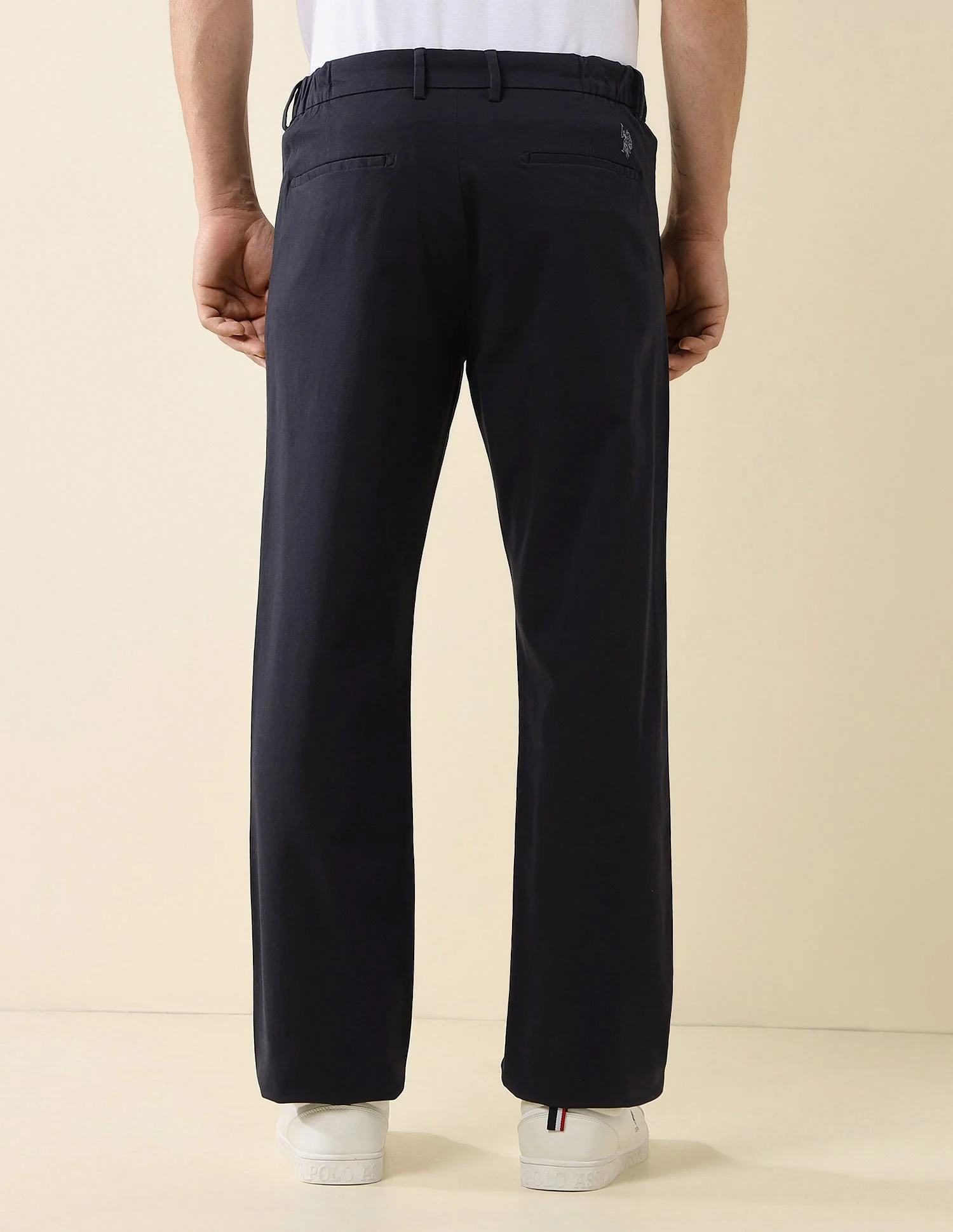 Elasticized Waist Straight Fit Trousers - Image 5