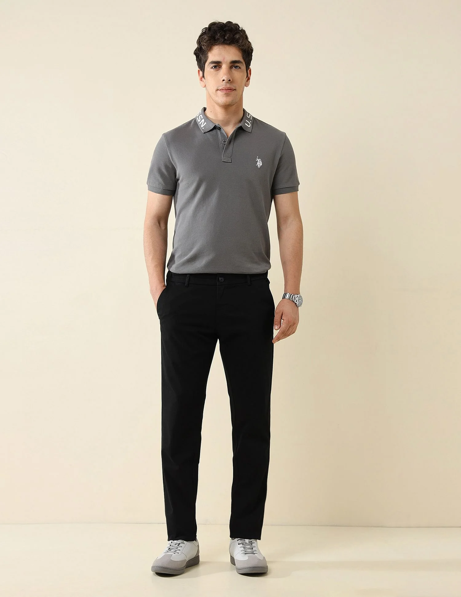 Elasticized Waist Super Slim Fit Trousers - Image 3
