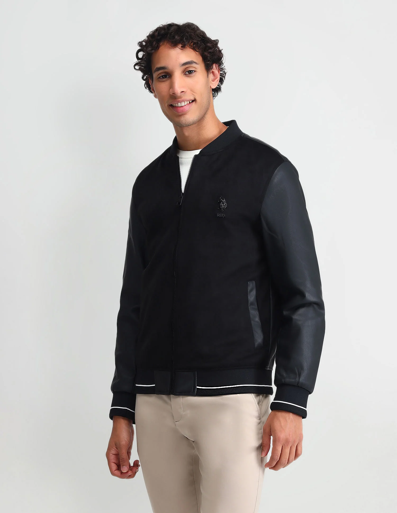 Embossed Branded Bomber Jacket - Image 4