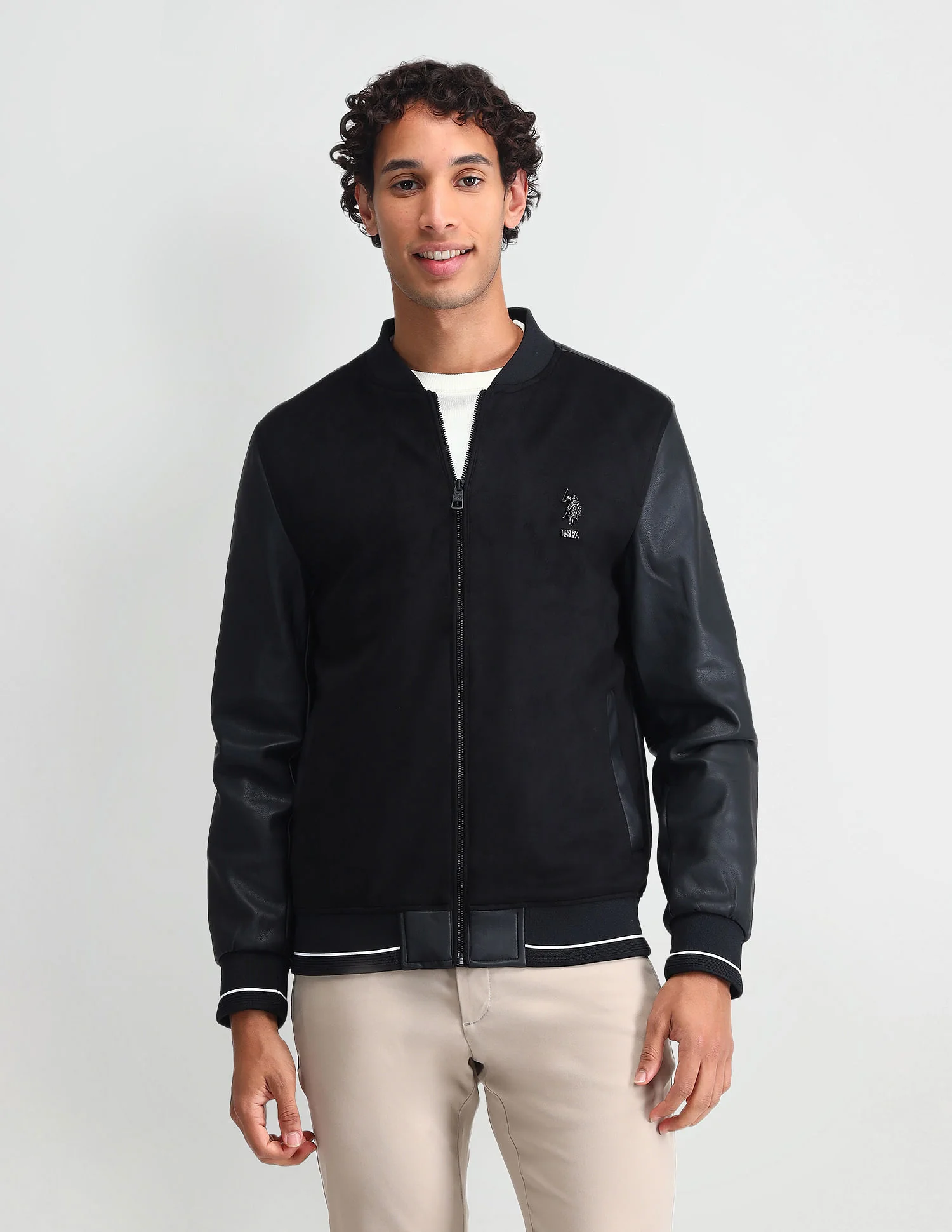 Embossed Branded Bomber Jacket - Image 6