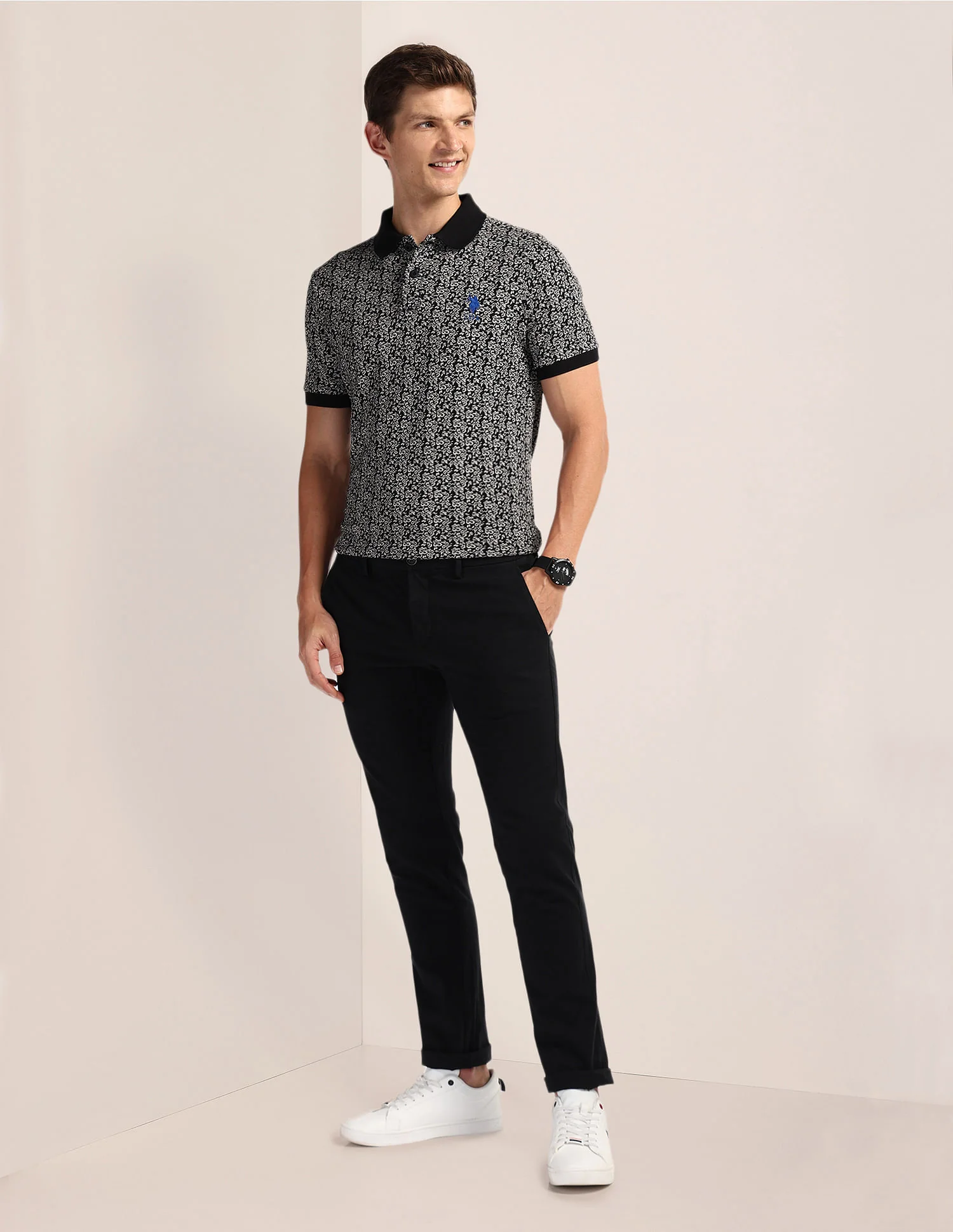 Floral Print Slim Fit Polo Shirt - Image 3