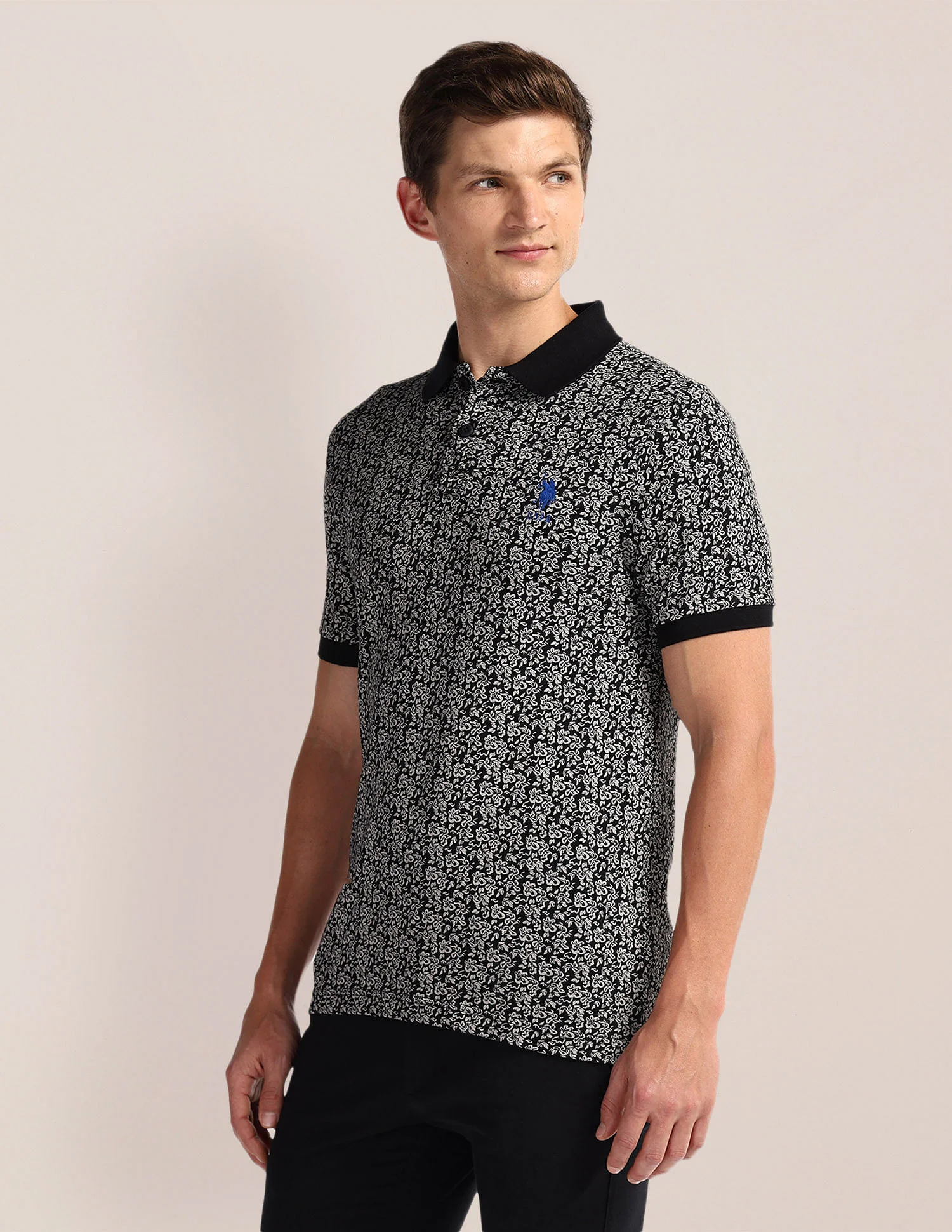 Floral Print Slim Fit Polo Shirt - Image 4