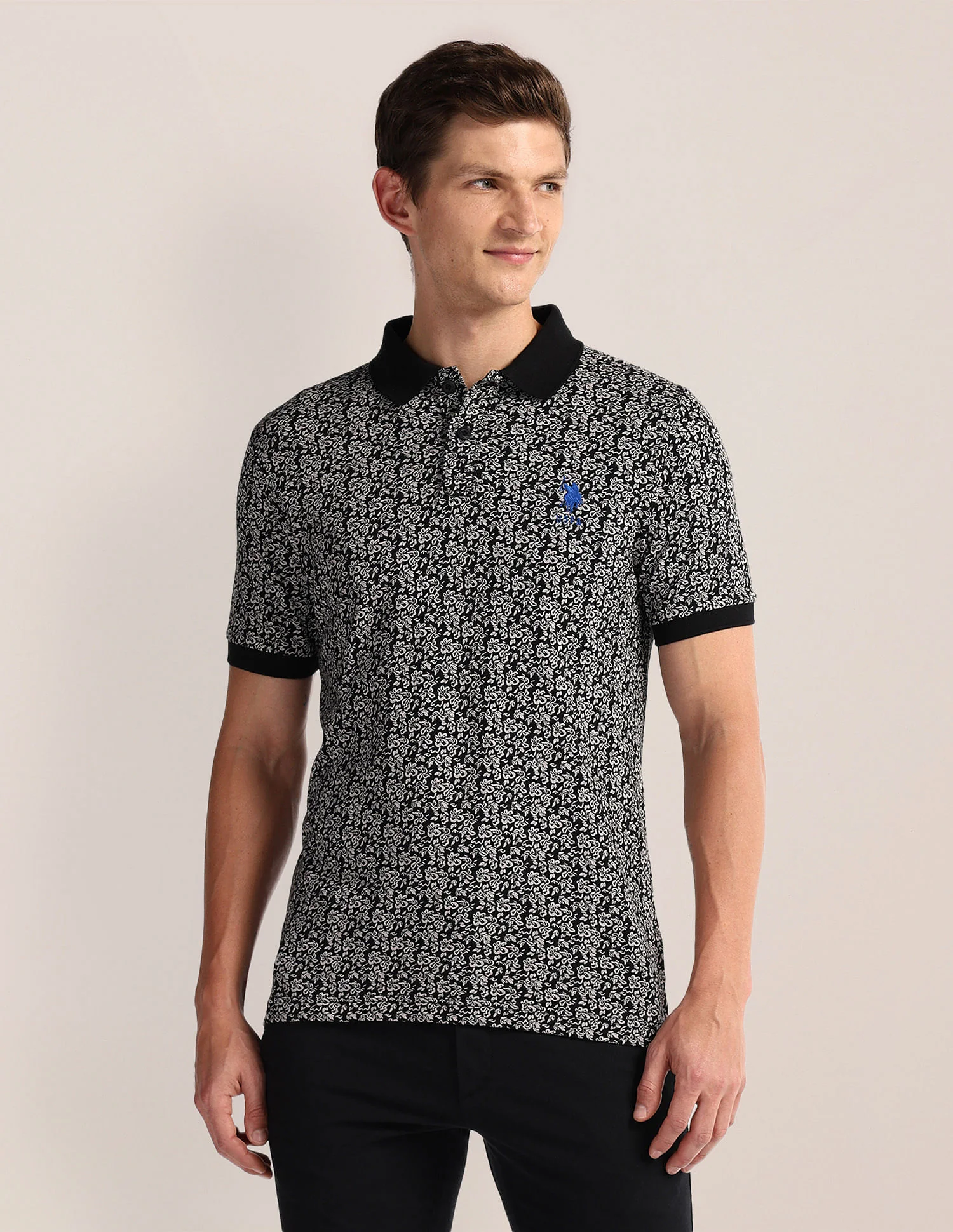 Floral Print Slim Fit Polo Shirt - Image 6