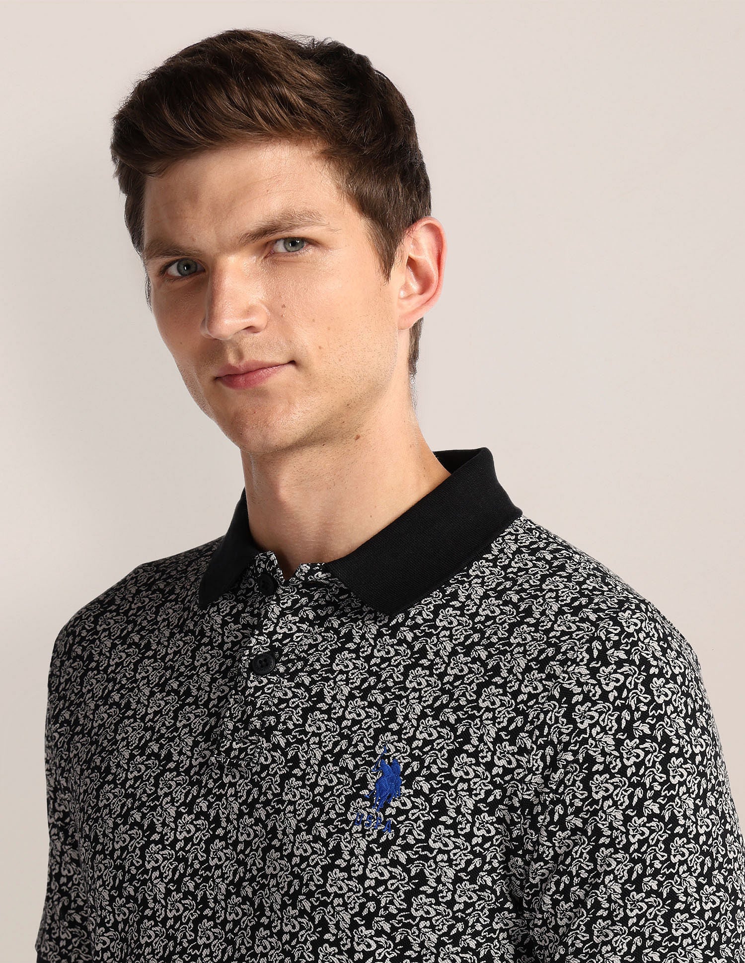 Floral Print Slim Fit Polo Shirt - Image 7