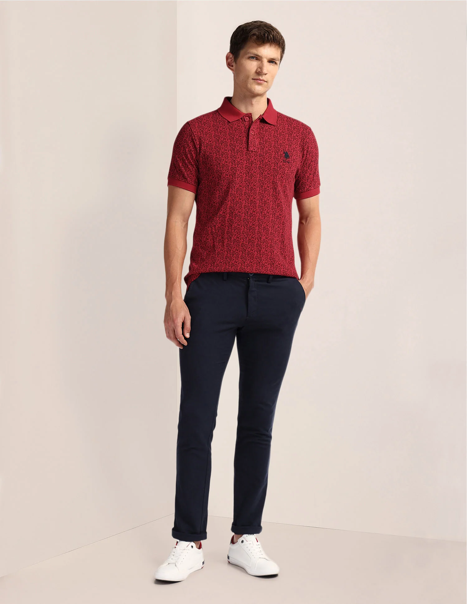 Floral Print Slim Fit Polo Shirt - Image 3