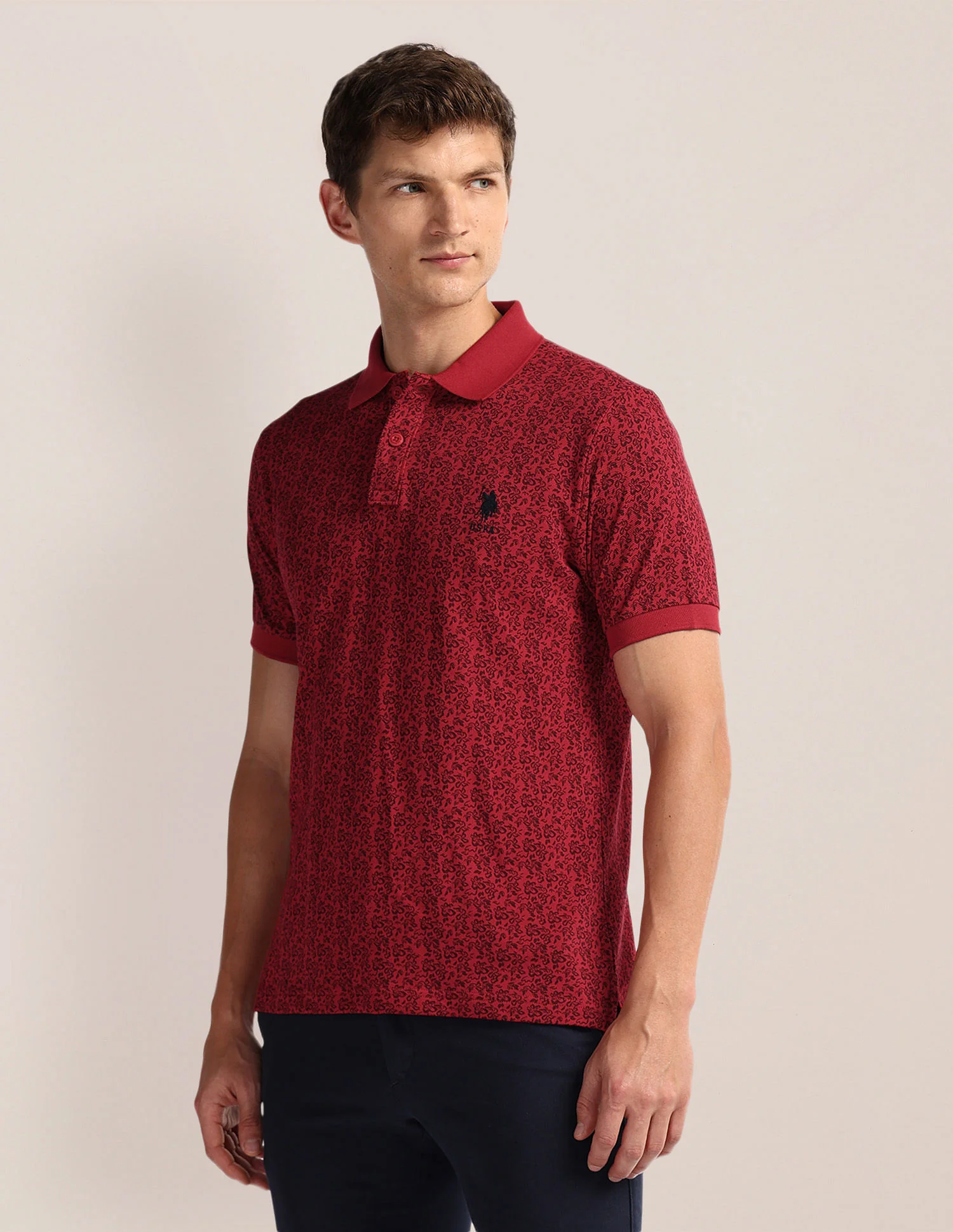Floral Print Slim Fit Polo Shirt - Image 4