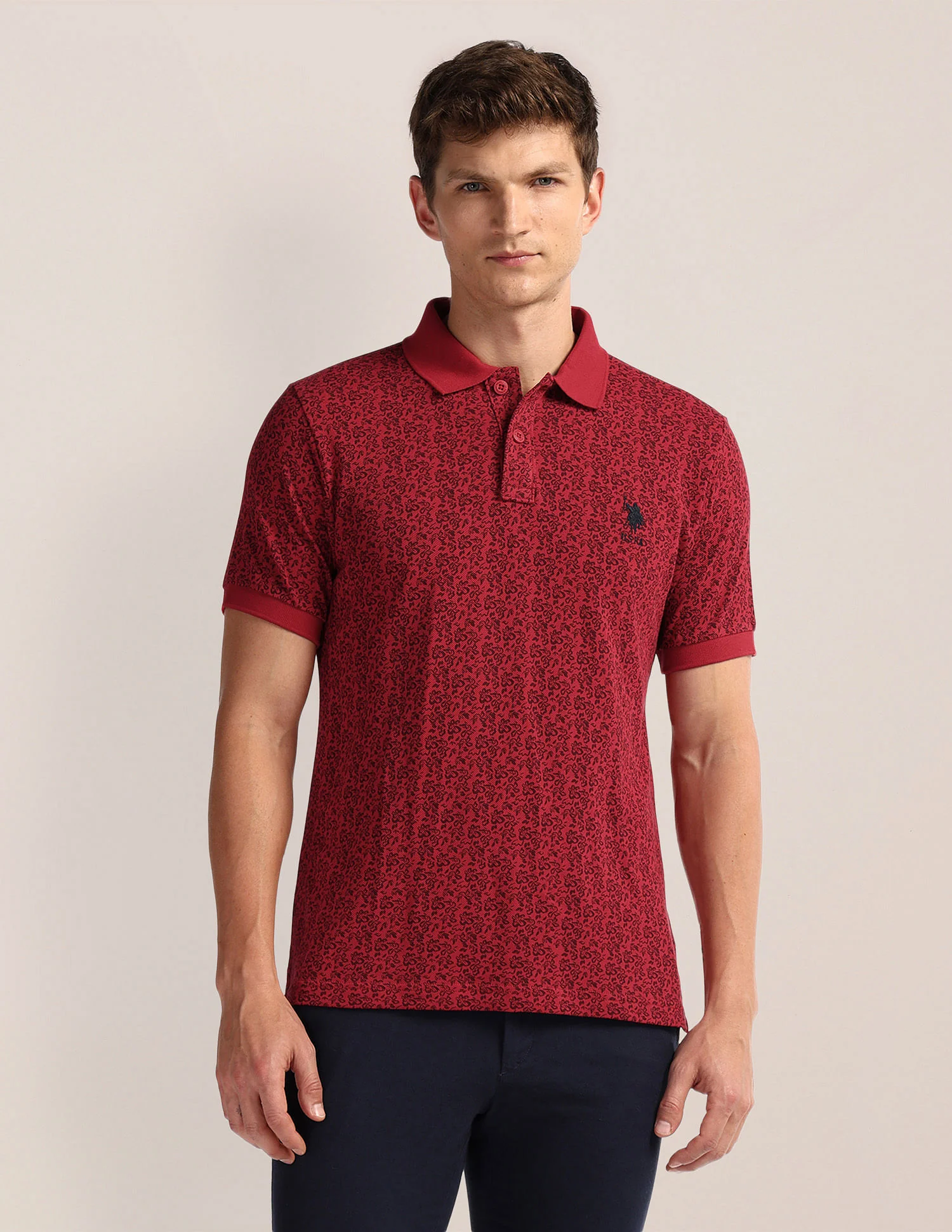 Floral Print Slim Fit Polo Shirt - Image 6