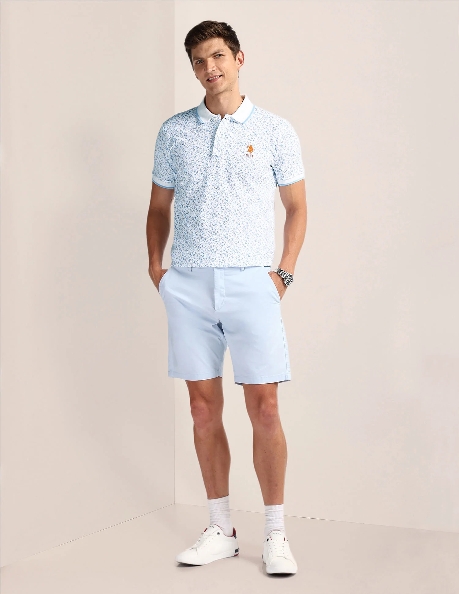 Floral Print Slim Fit Polo Shirt - Image 3