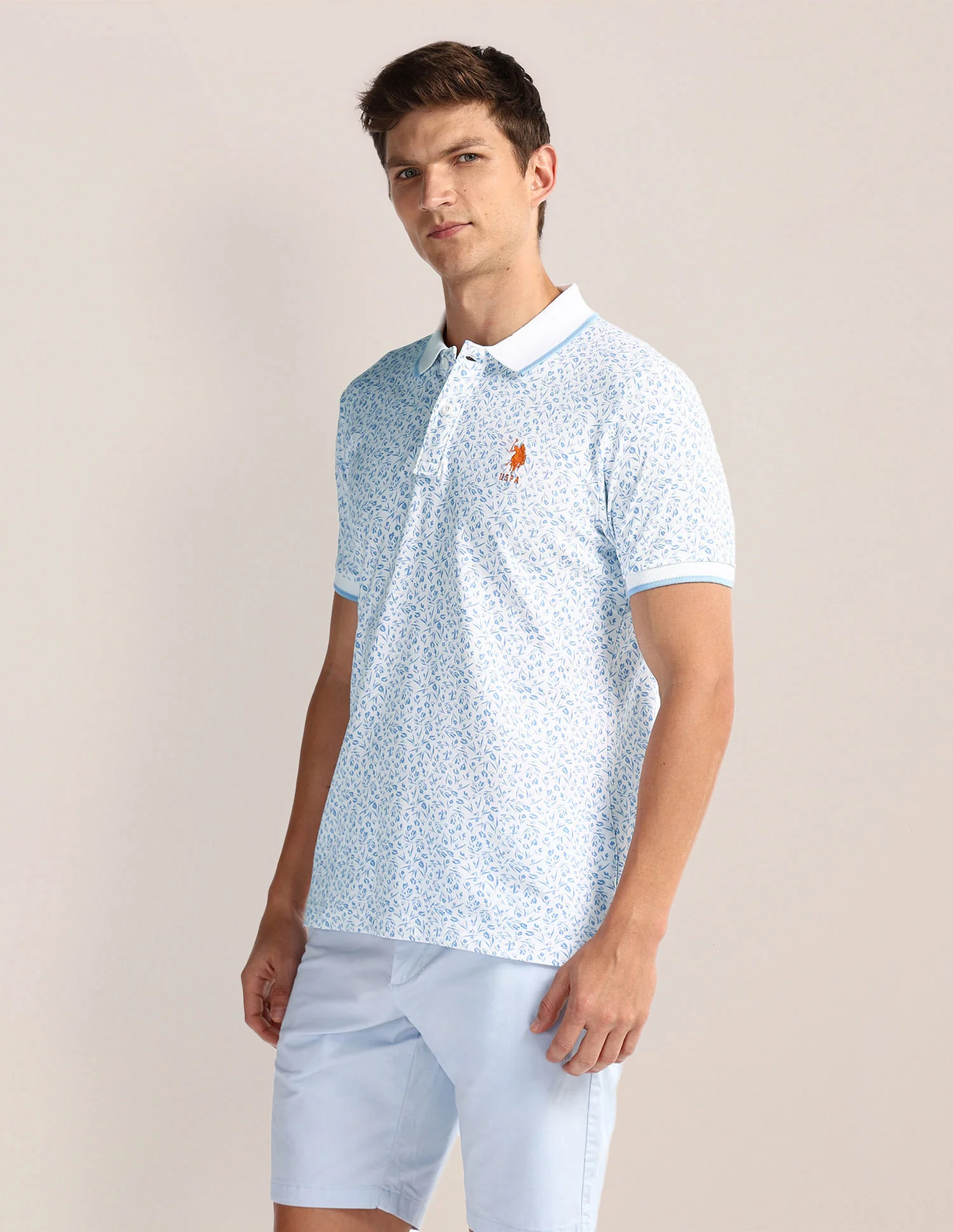 Floral Print Slim Fit Polo Shirt - Image 4