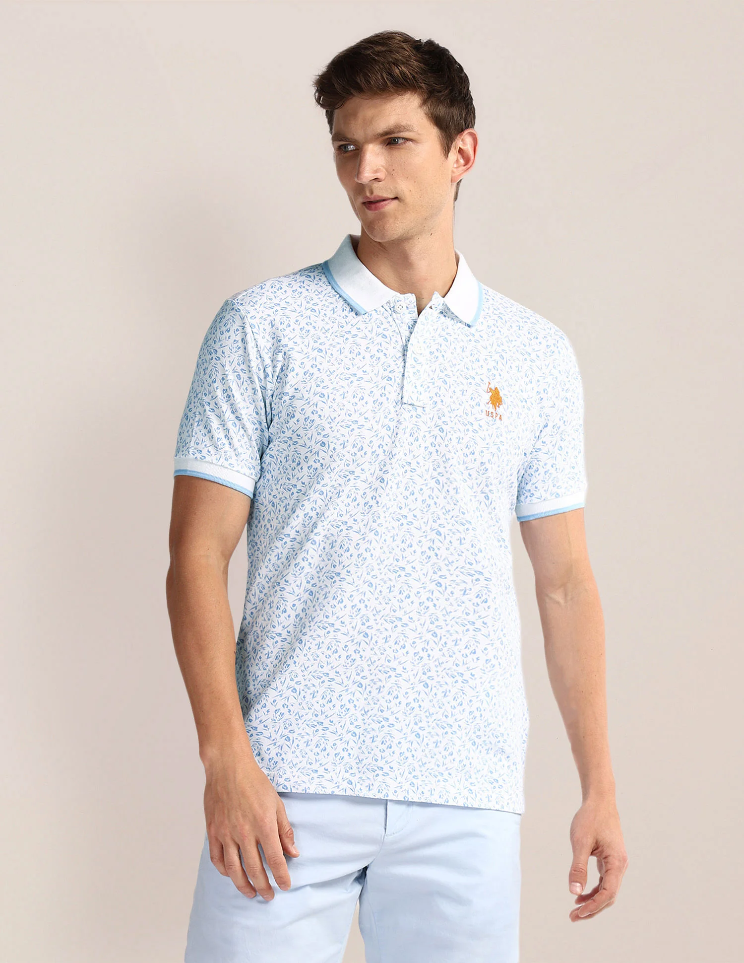 Floral Print Slim Fit Polo Shirt - Image 6