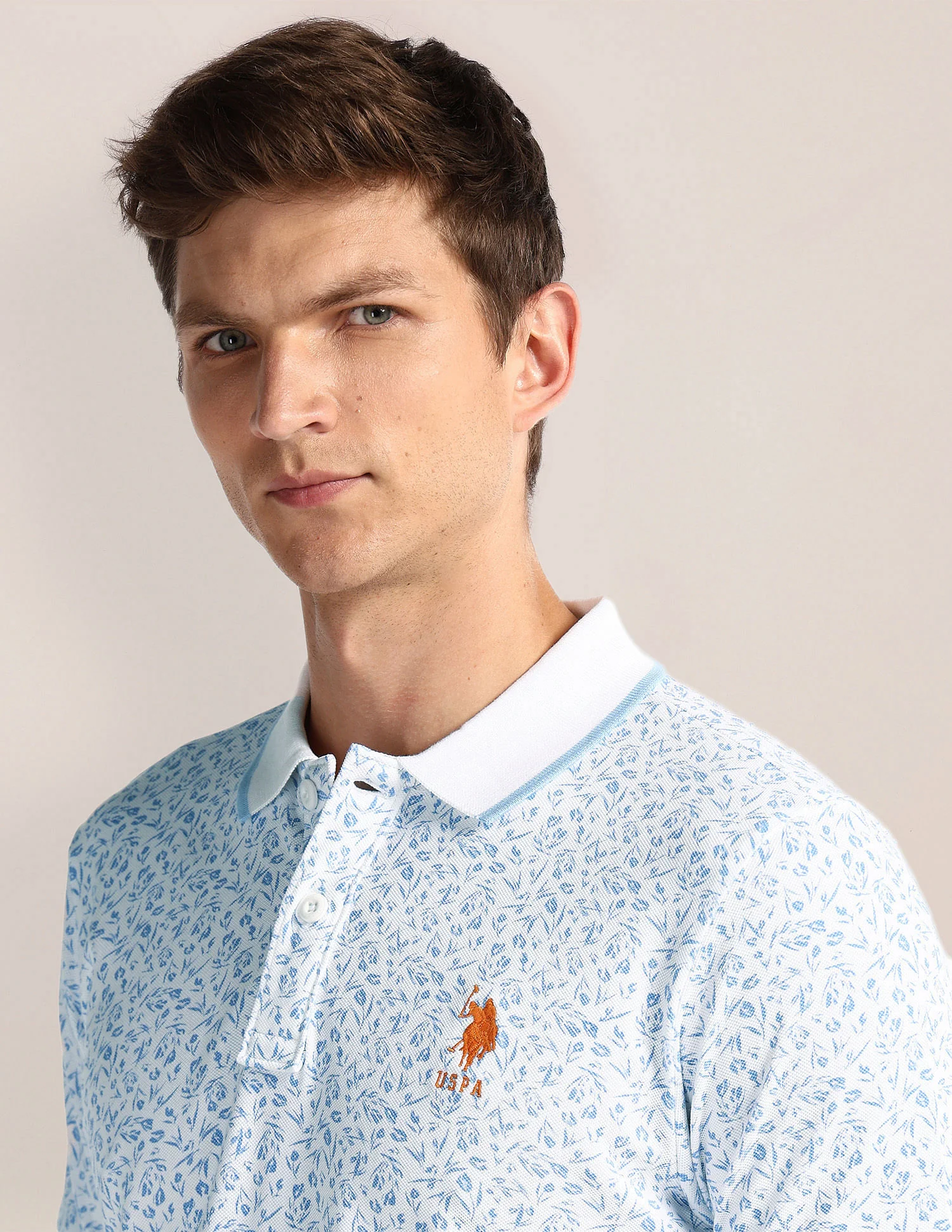 Floral Print Slim Fit Polo Shirt - Image 7