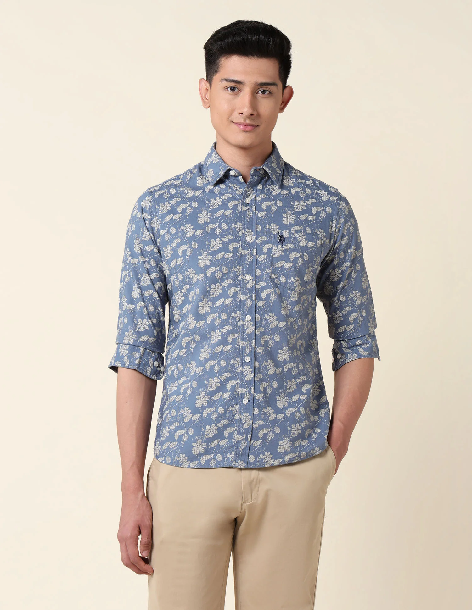 Floral Printed Oxford Shirt - Image 6