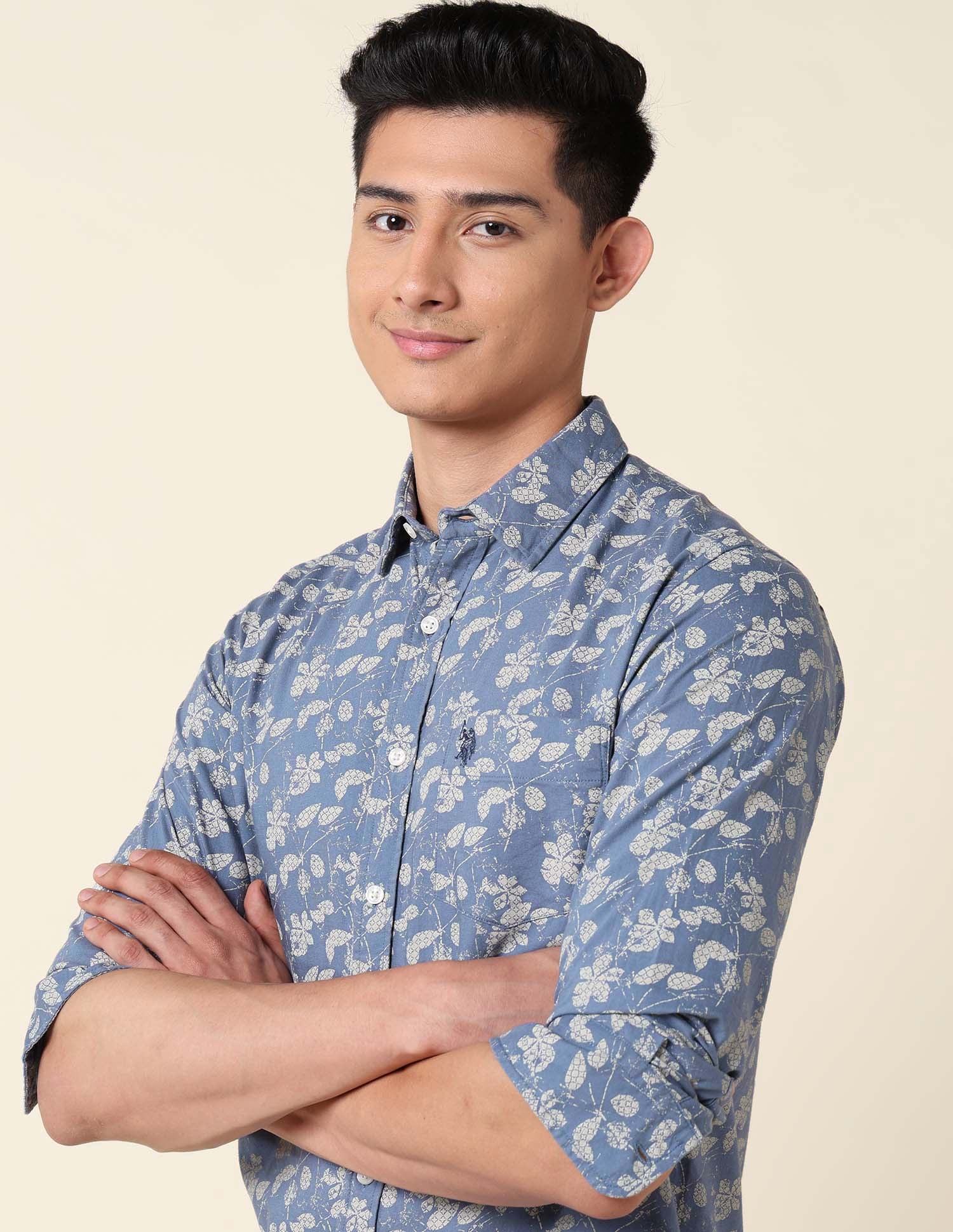 Floral Printed Oxford Shirt - Image 7