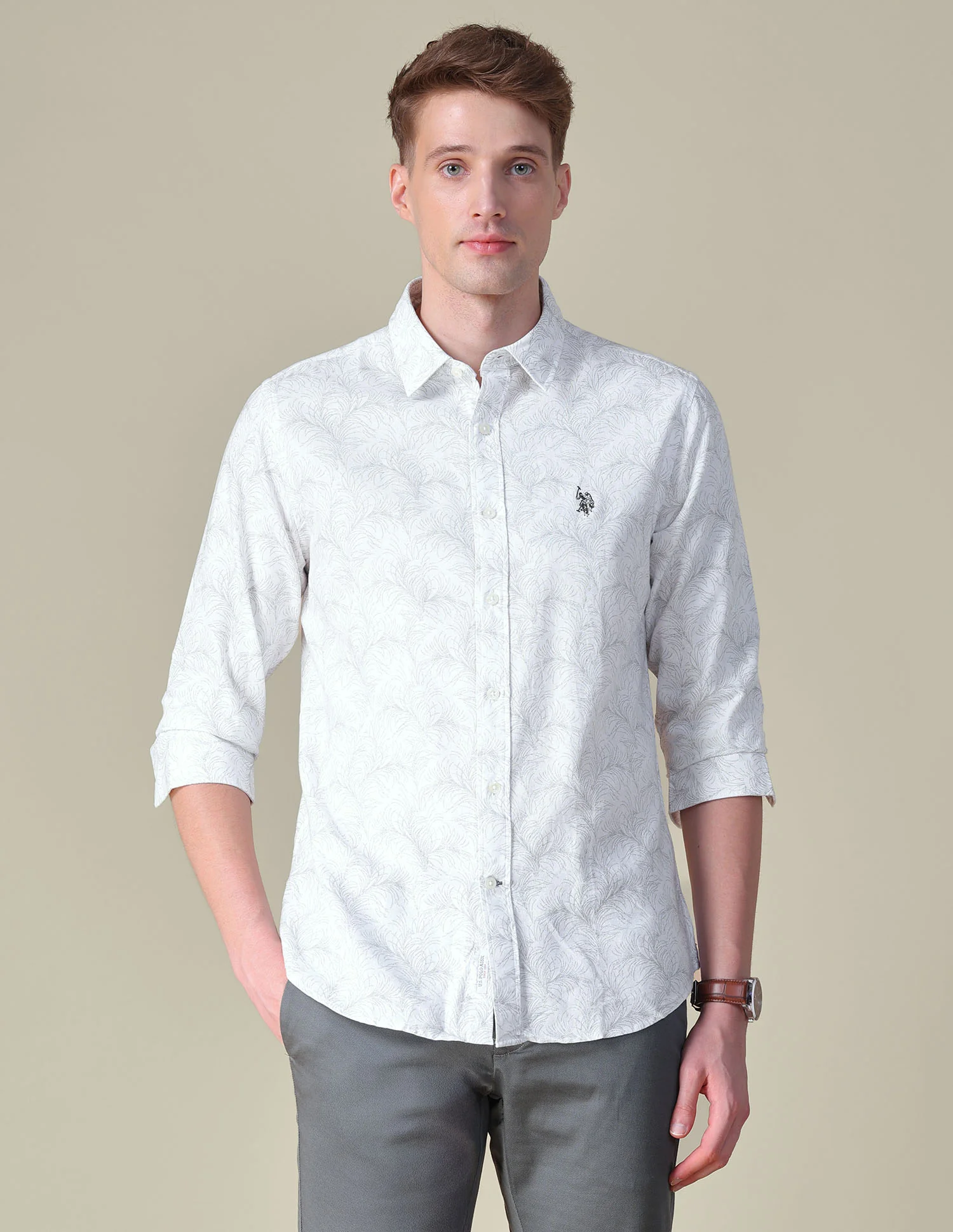 Floral Printed Oxford Shirt - Image 6