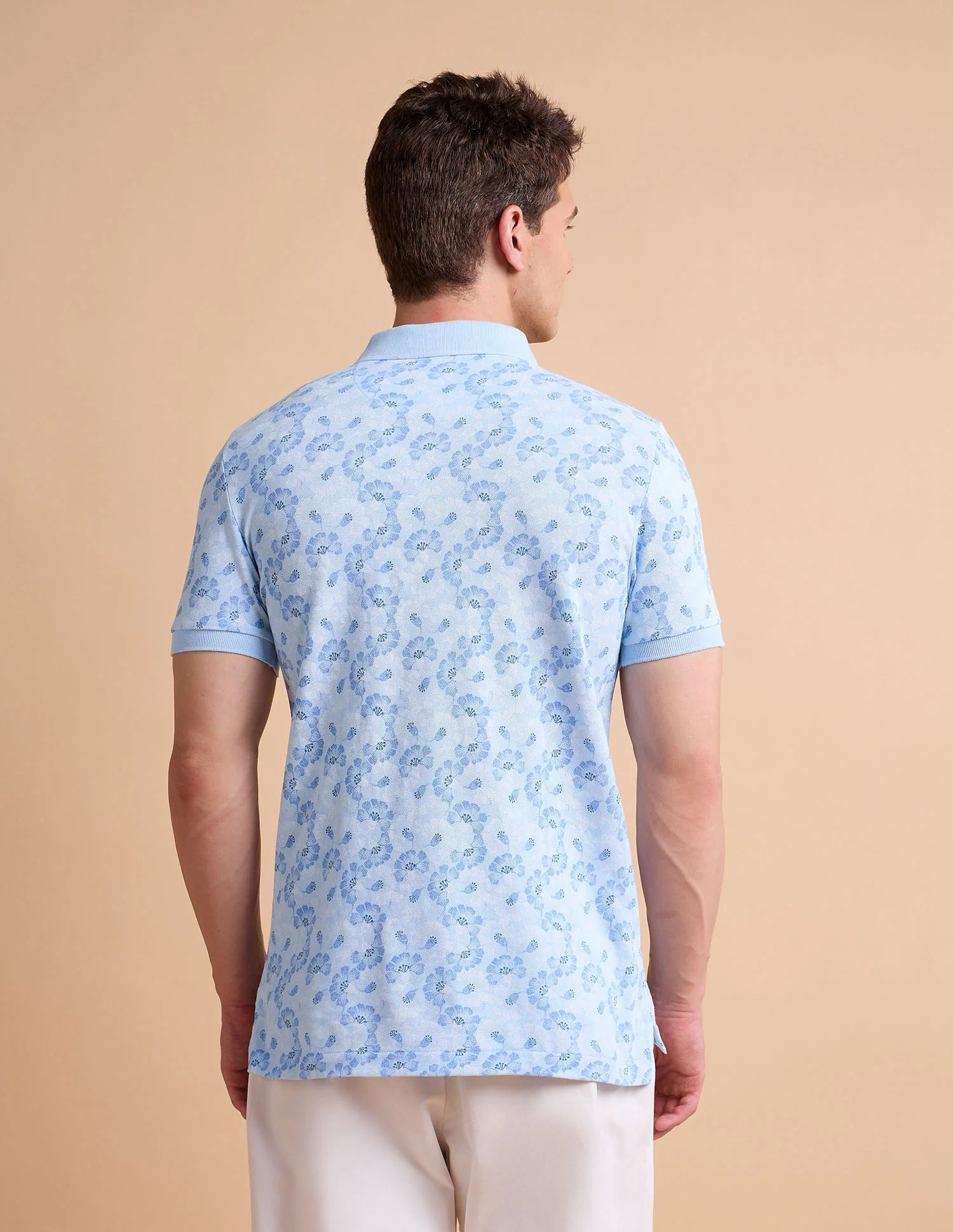 Floral Printed Pure Cotton Polo Shirt - Image 5