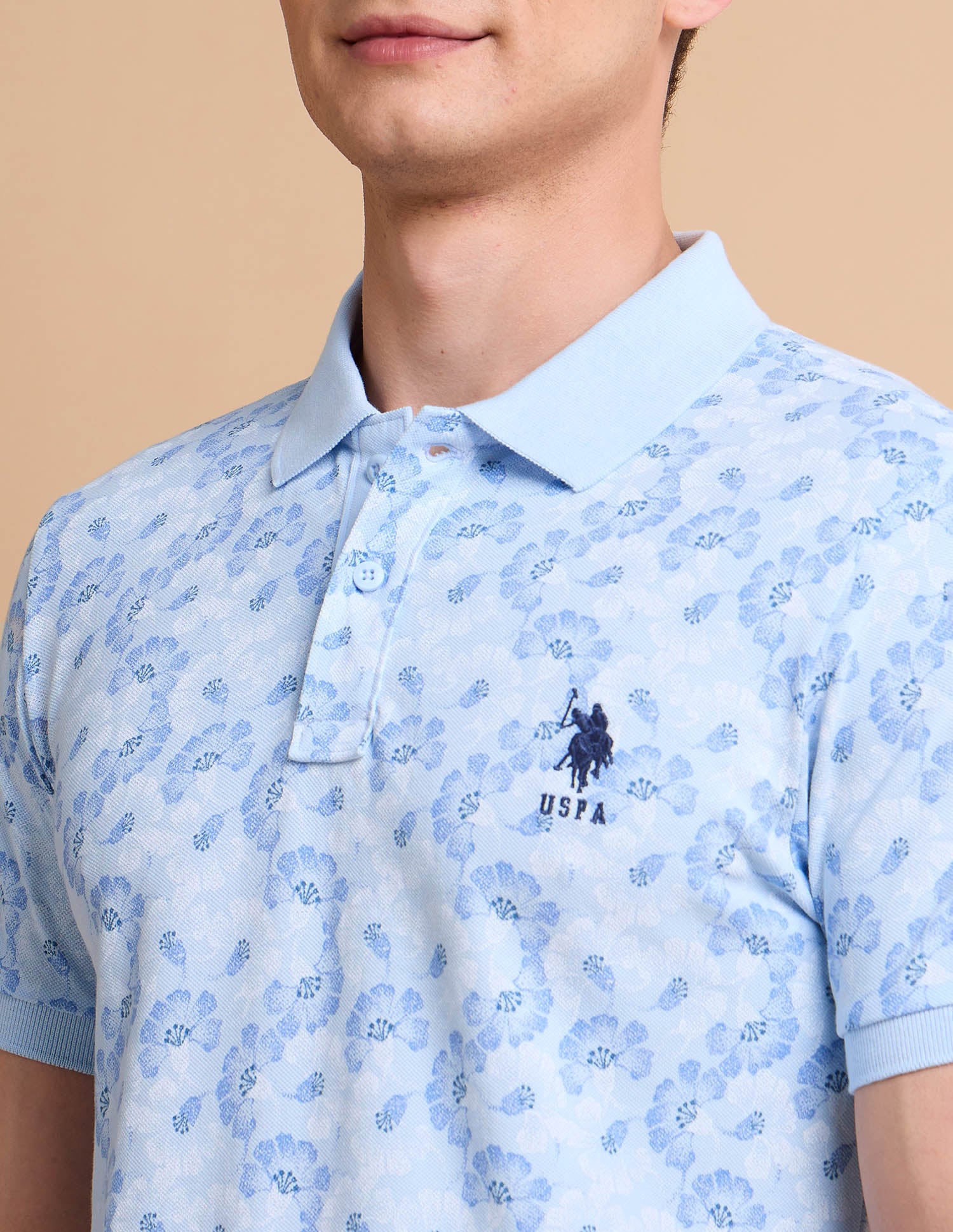 Floral Printed Pure Cotton Polo Shirt - Image 7
