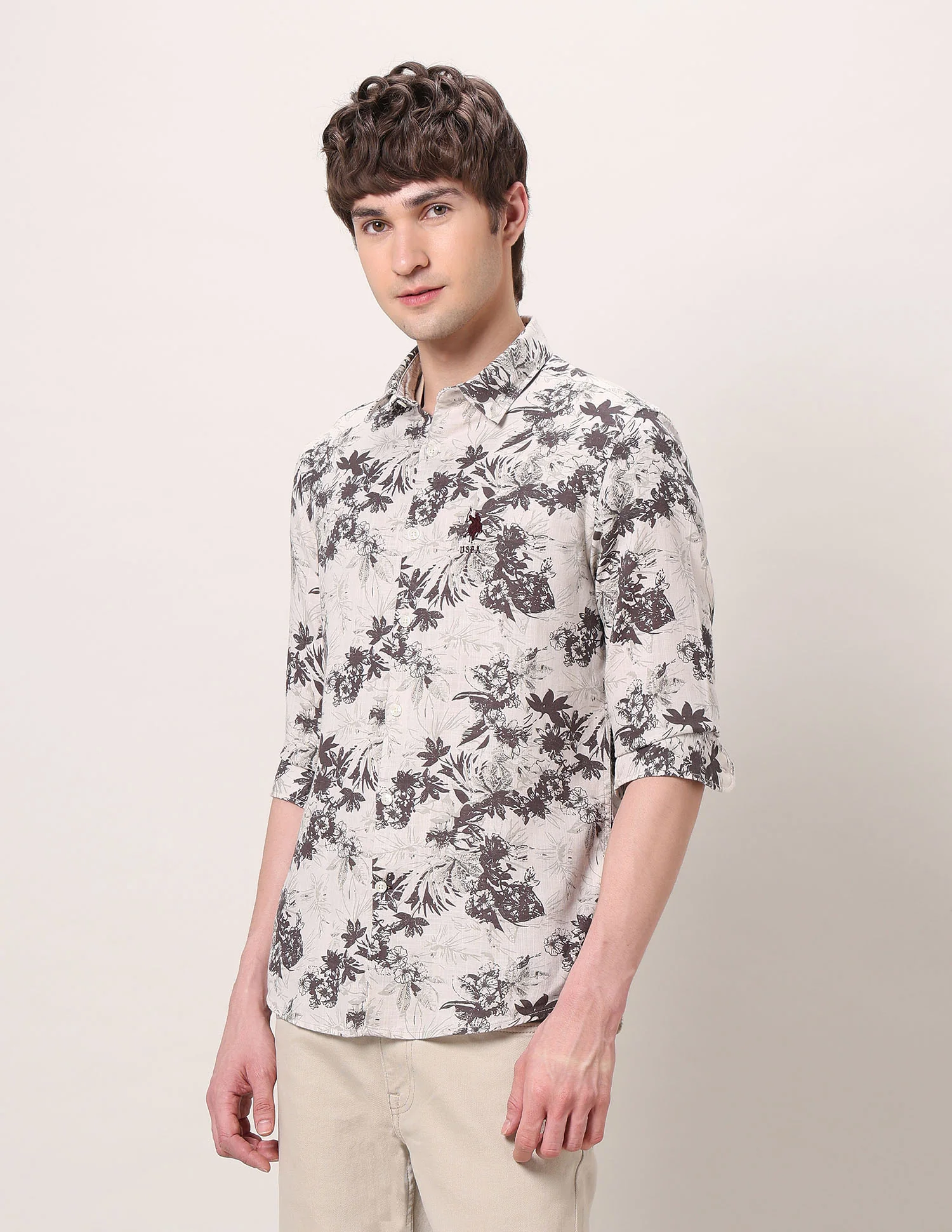 Floral Printed Regular Fit Shirt - Image 4